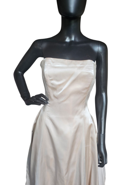 Strapless A-Line Champagne Satin Wedding Gown W/Shrug - Jessica McClintock