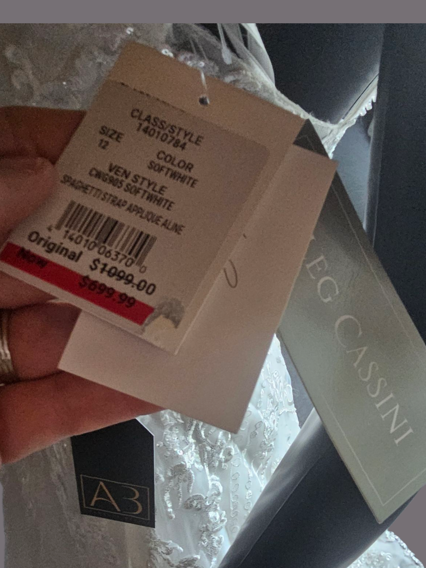 Sparkle A-Line Plunge Spaghetti Strap Wedding Gown - Oleg Cassini