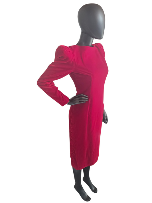 Vintage 90's Red Velvet Cocktail Dress