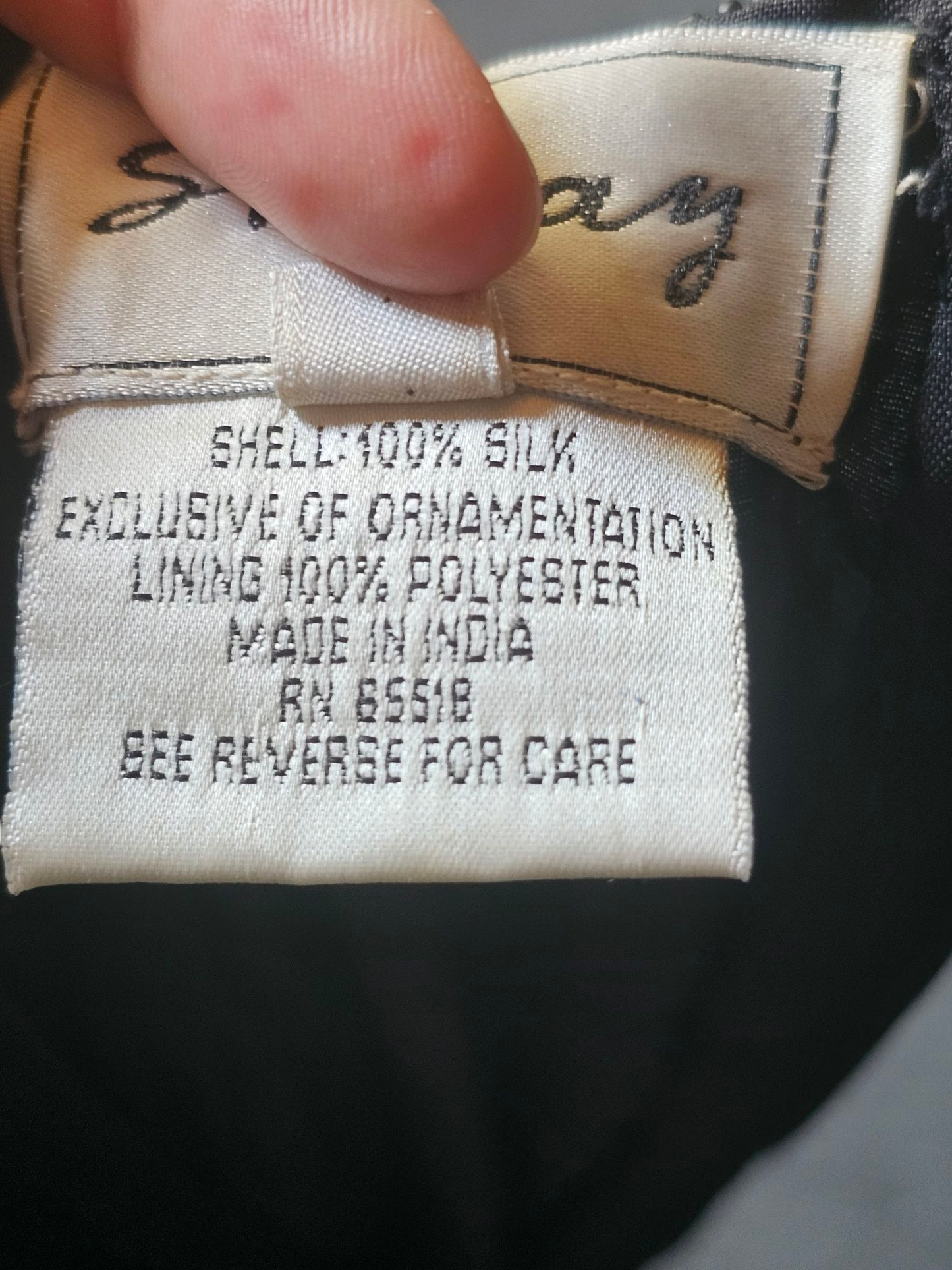 Vintage Black Silk Beaded Formal - Steney