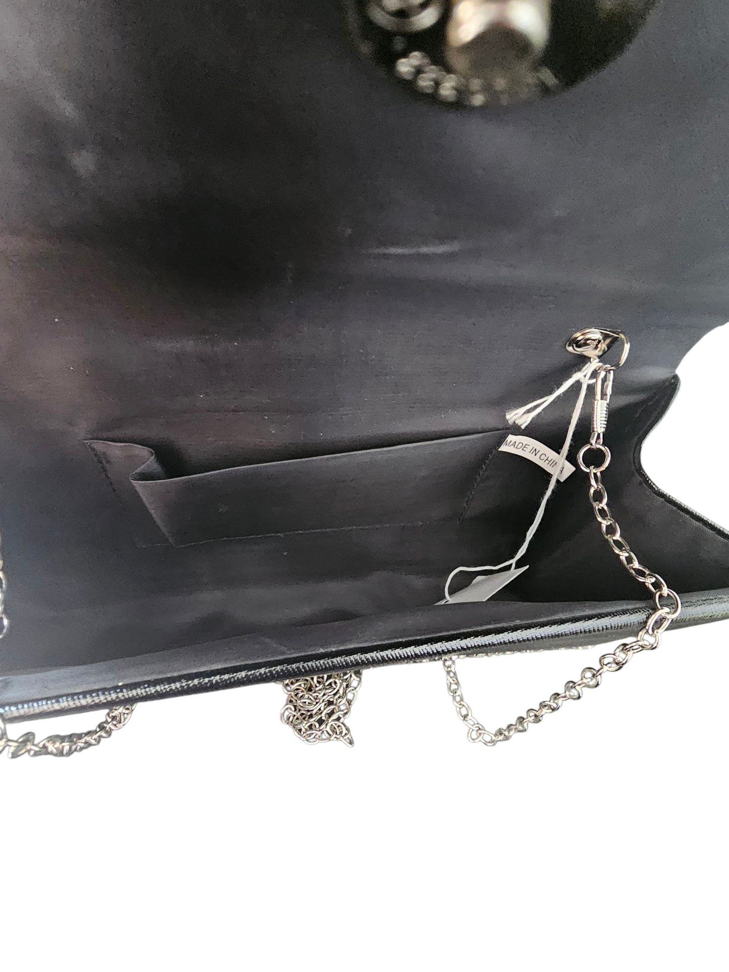 Black/Silver Beaded Clutch