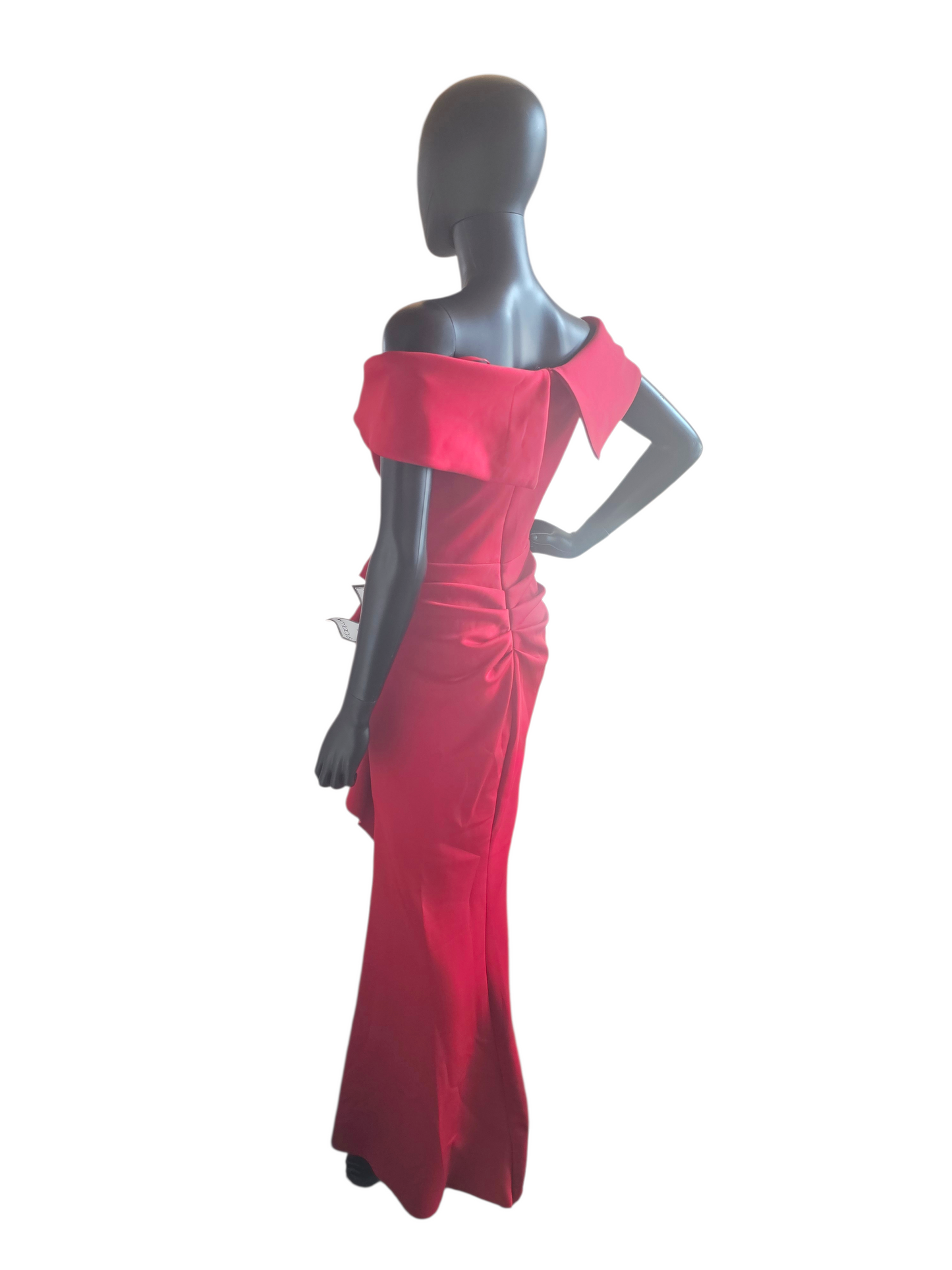 Red Neoprene Off Shoulder Fit/Flare Formal Gown NWT - Xscape