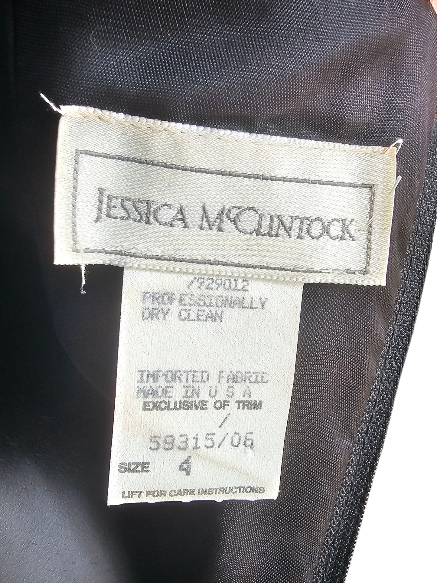 Vintage Dark Burgandy Velvet Peplum Party Dress - Jessica McClintock