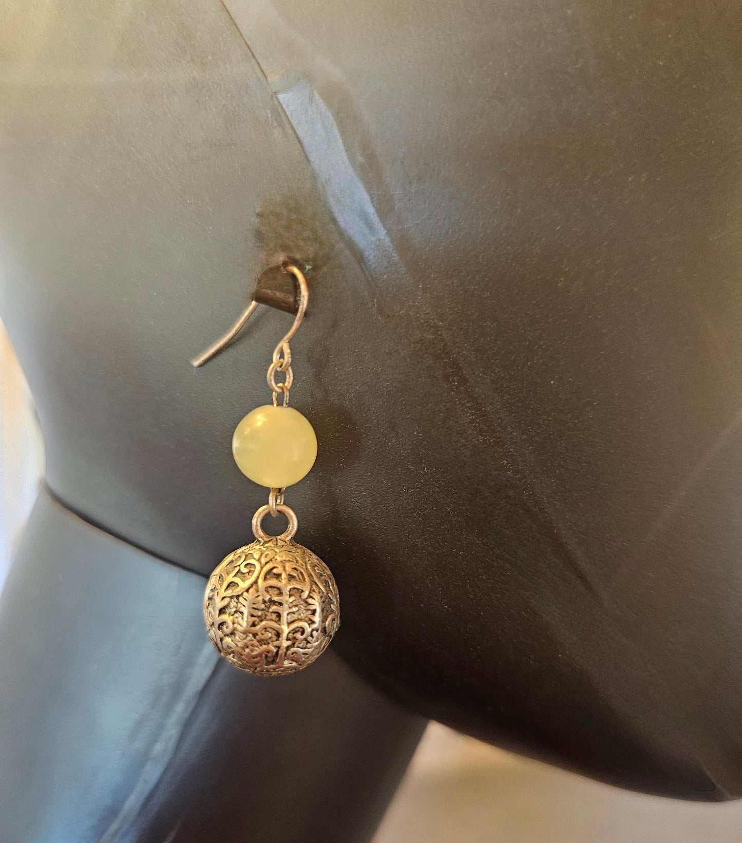 Silver & Celadon Drop Earring