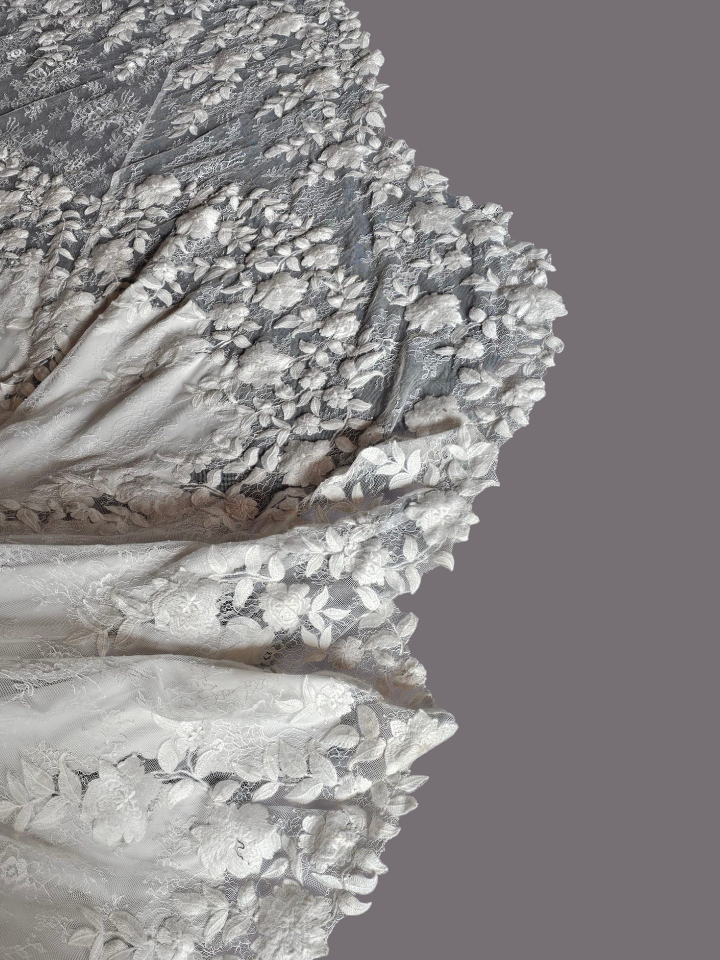 Ivory Lace Illusion Plunge Fitted - Brooklyn Grace