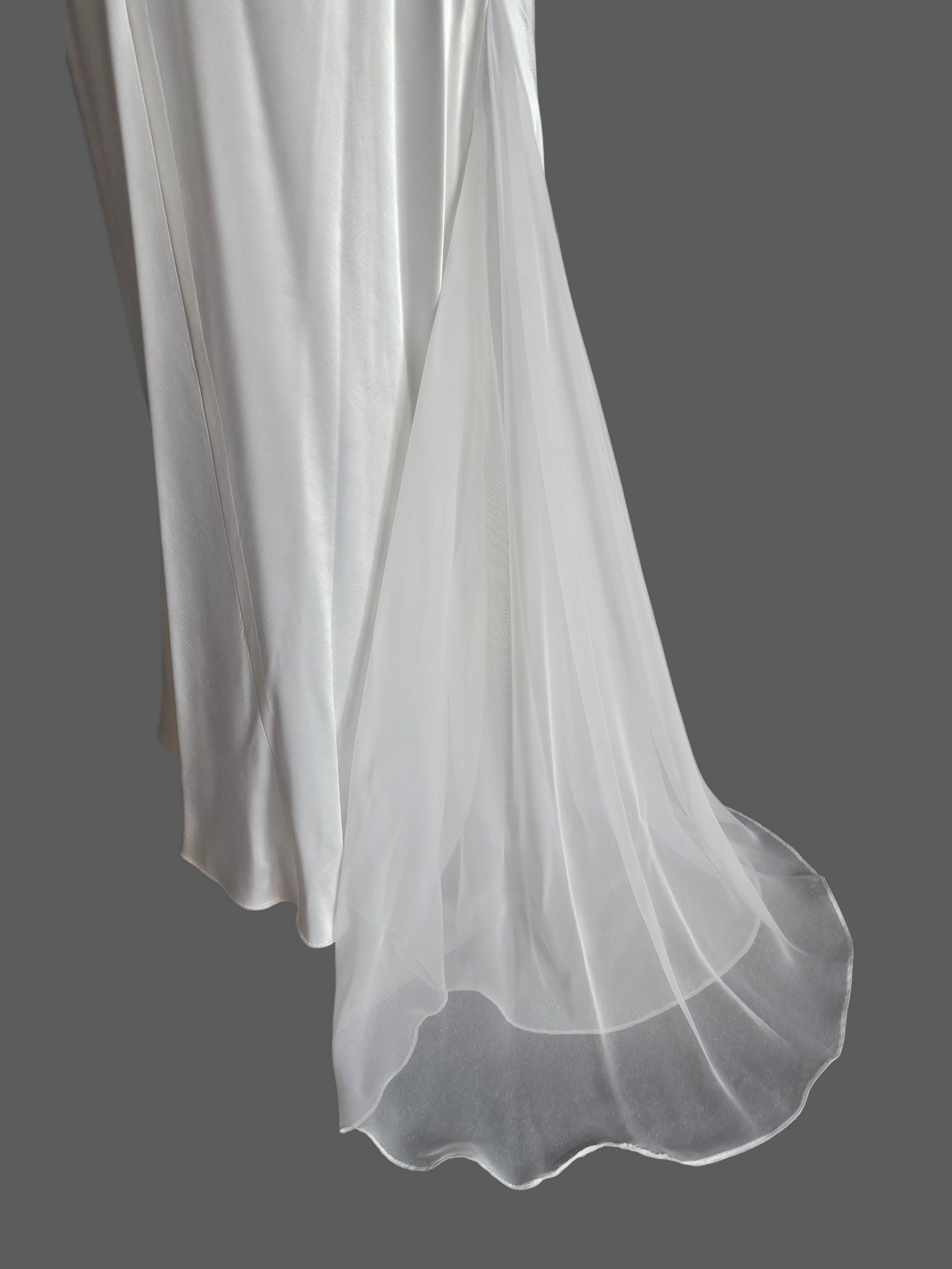 White Satin Simple Sheath Wedding Dress W/Matching Shawl - Zum Zum