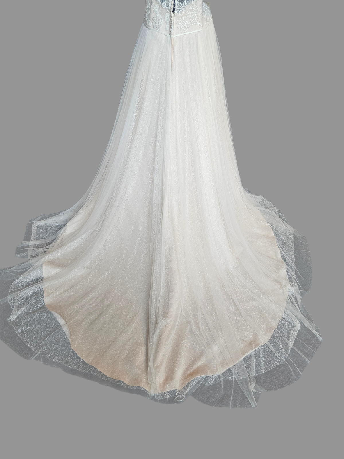 Blush A-Line Lace Racer Halter Illusion Back Wedding Dress - Maggie Sottero