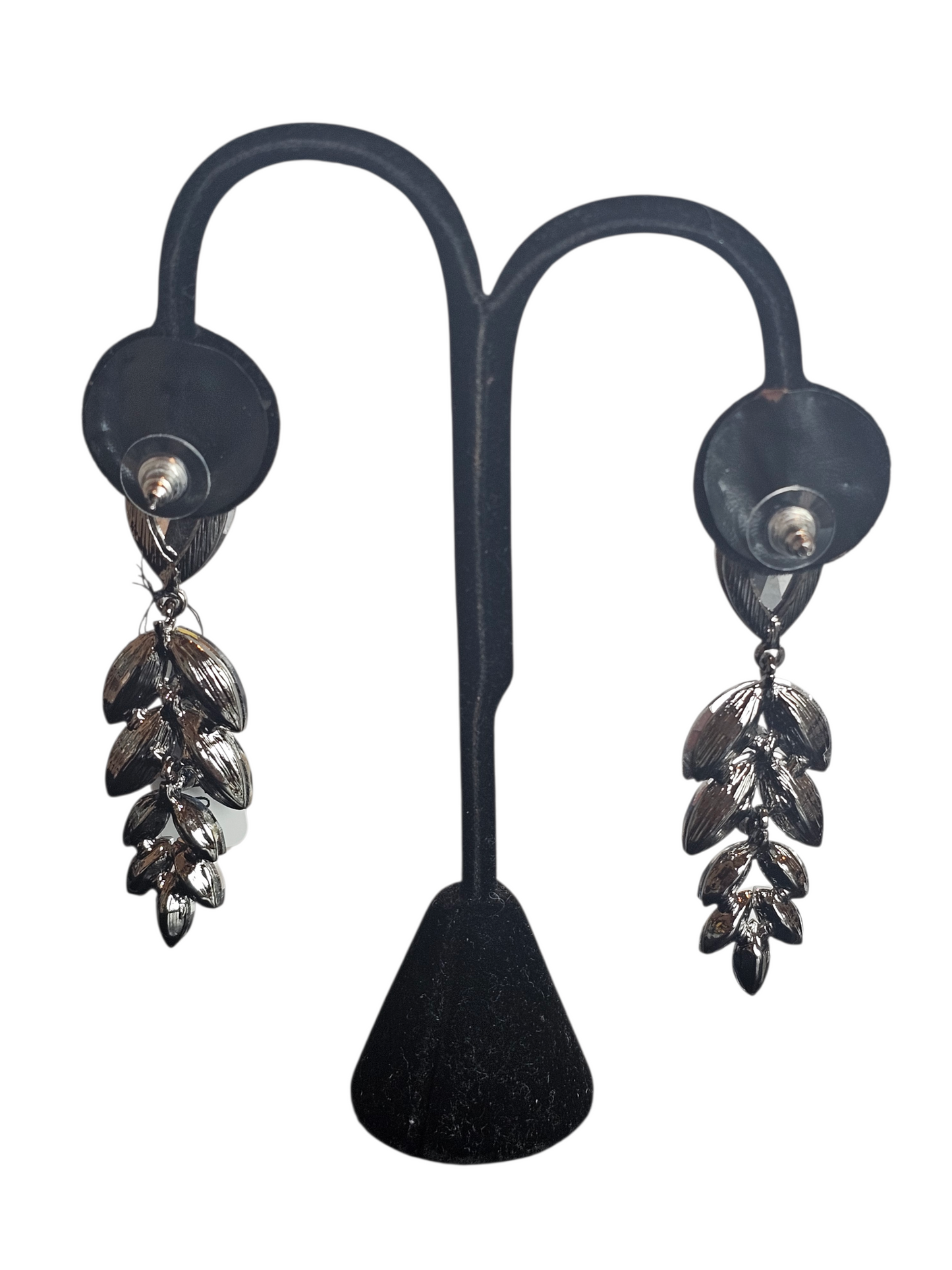 Blue Crystal Leaf Dangle Earring