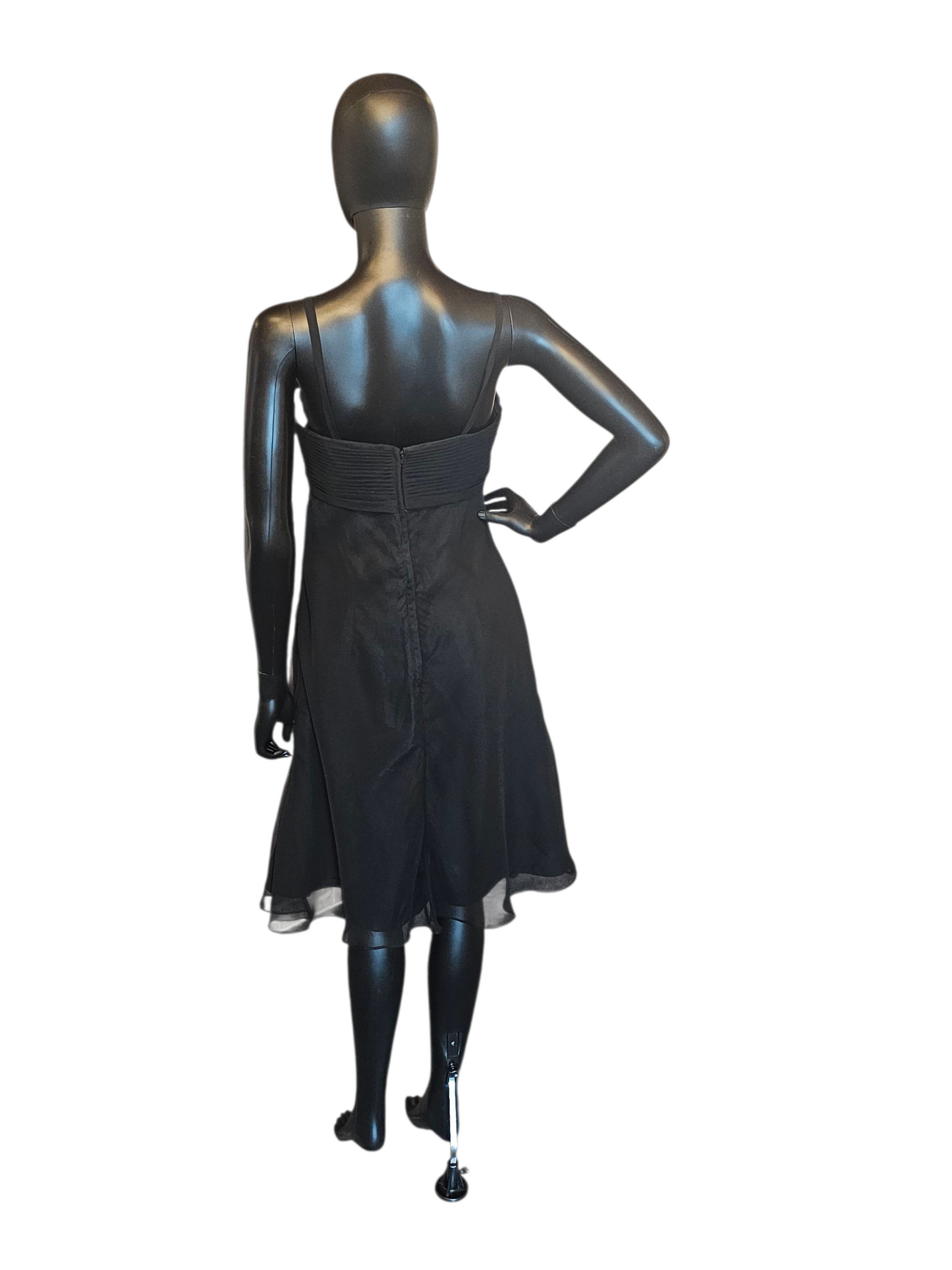 Black Chiffon Spaghetti Strap Party/Cocktail Dress - Da Vinci