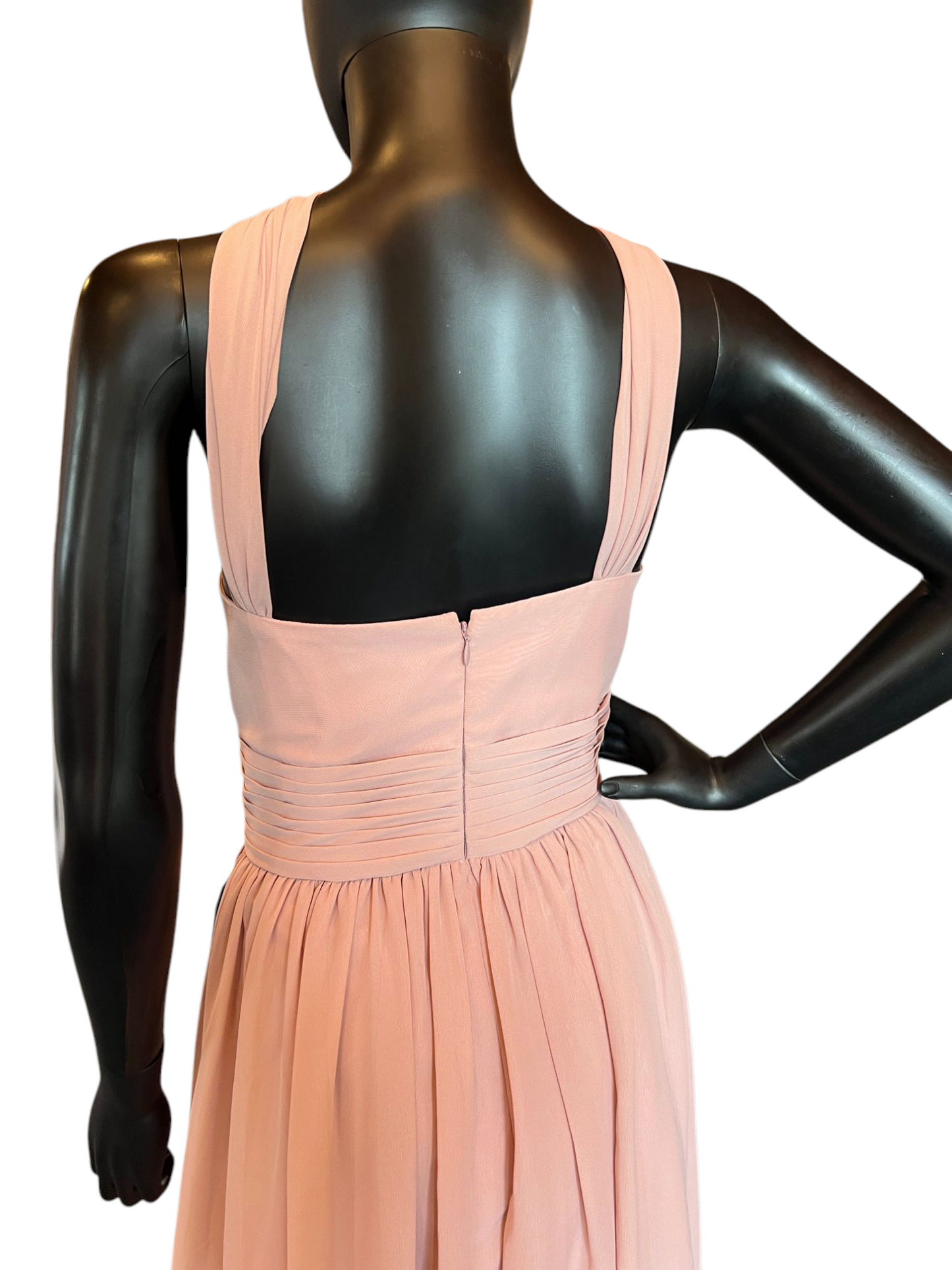 Rose Chiffon Halter Short Dress (new)