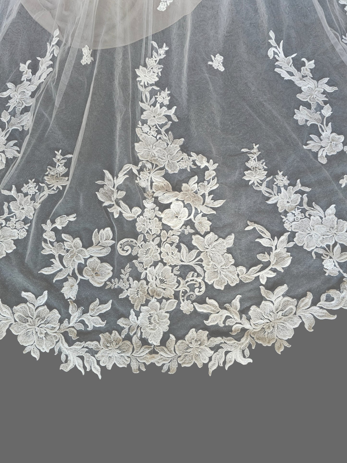 Ivory/Nude Floral Sequin Lace Fitted Sweetheart Wedding Gown (Optional Sleeves!) - Mori Lee