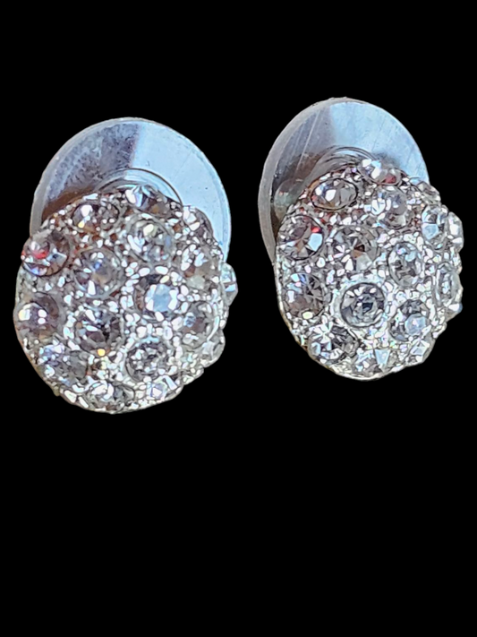 Silver/Crystal Large Stud Earring