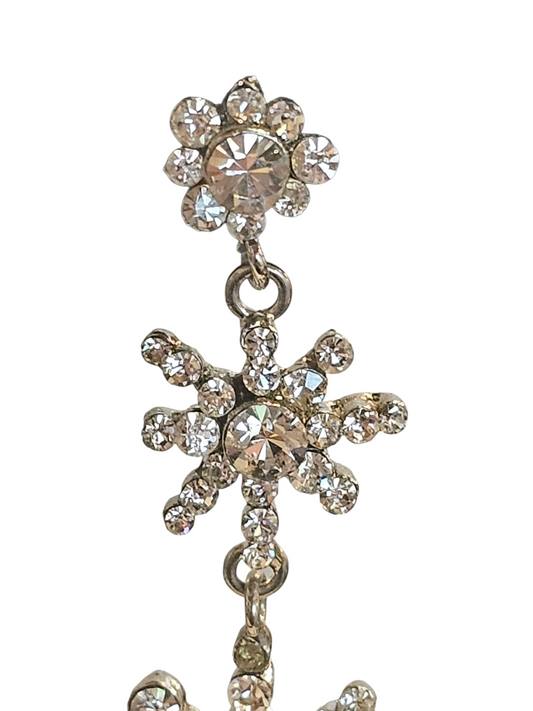 Silver Crystal Starburst Earring