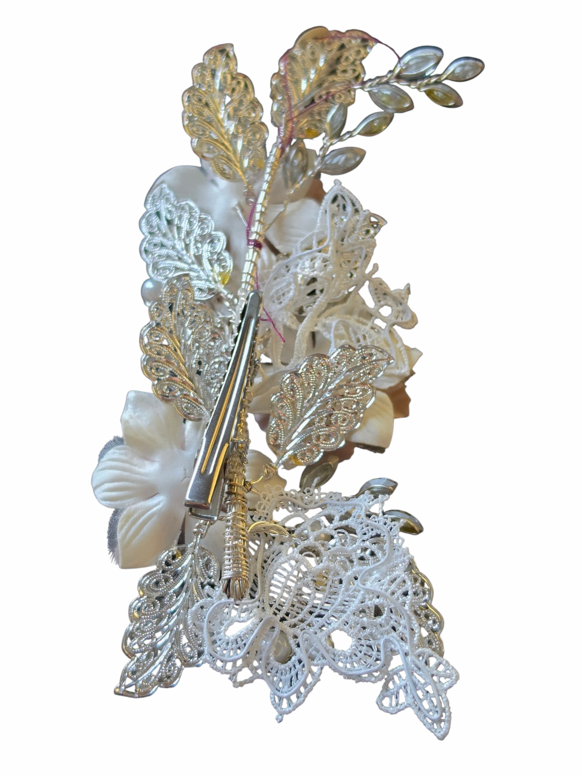 Blush Floral Alligator Hair Clip