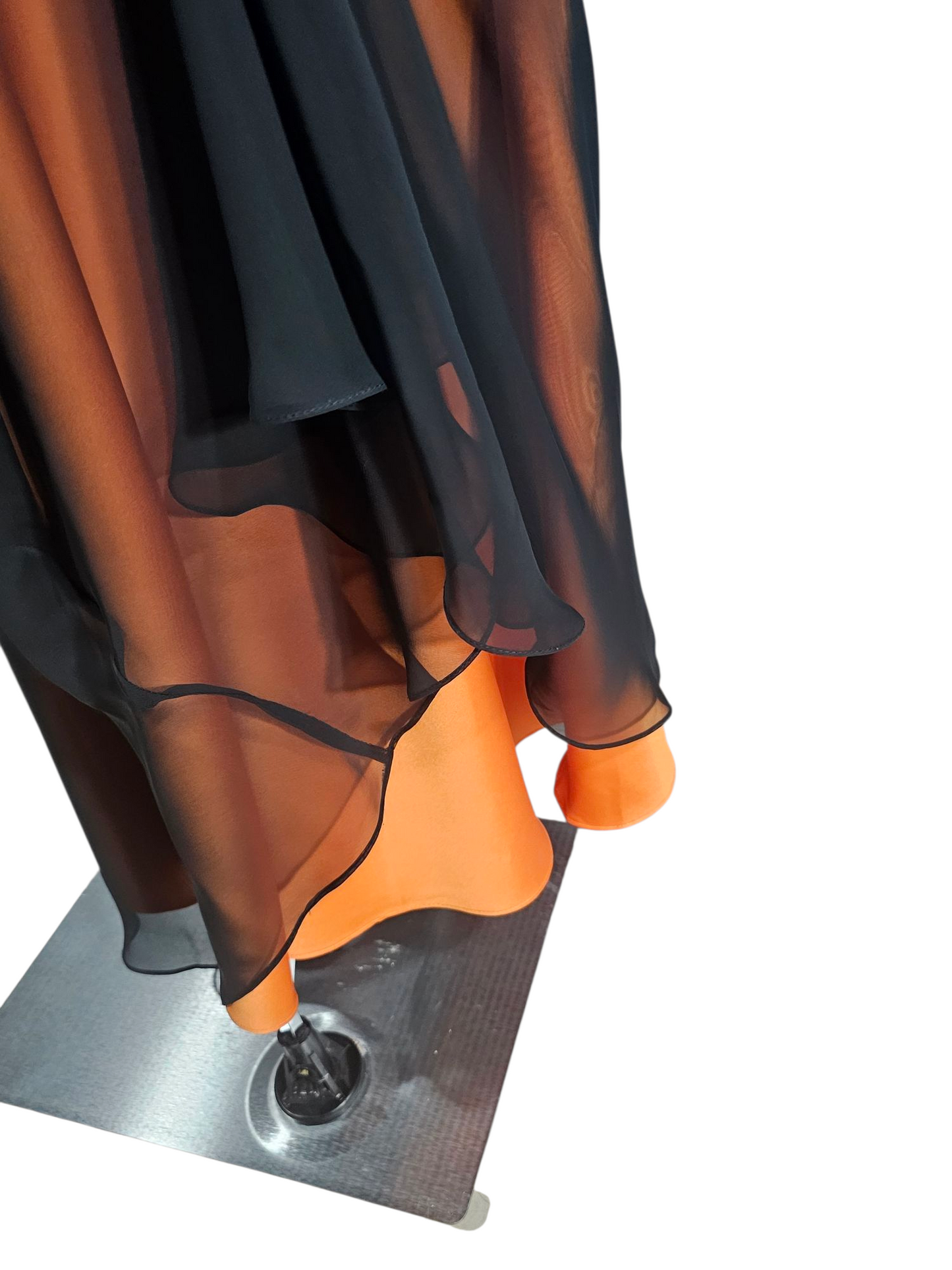 Black Overlay/Cognac Sweetheart Strapless Maxi Formal Dress - Da Vinci