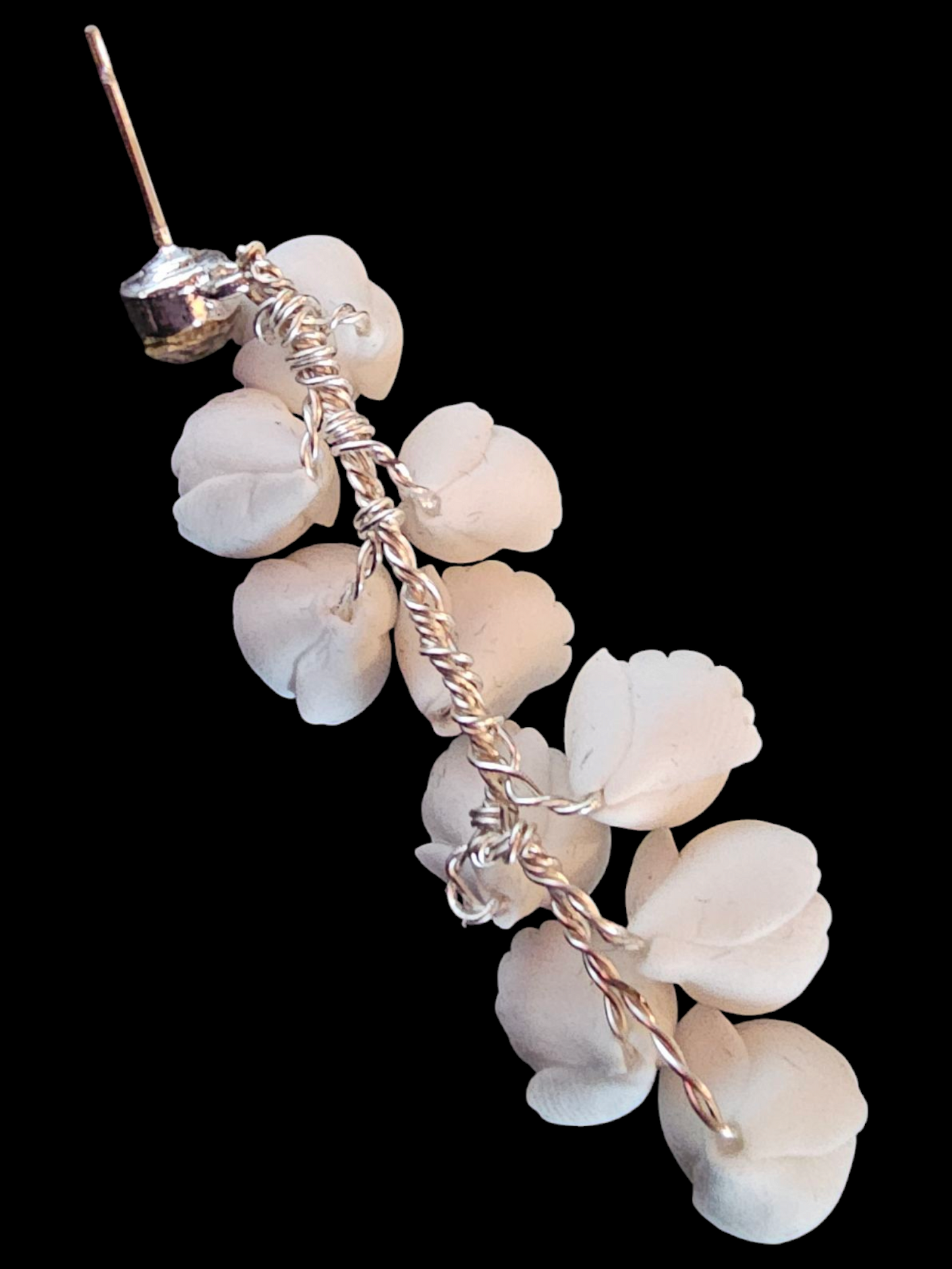 Clay/Crystal Floral Dangle Earring