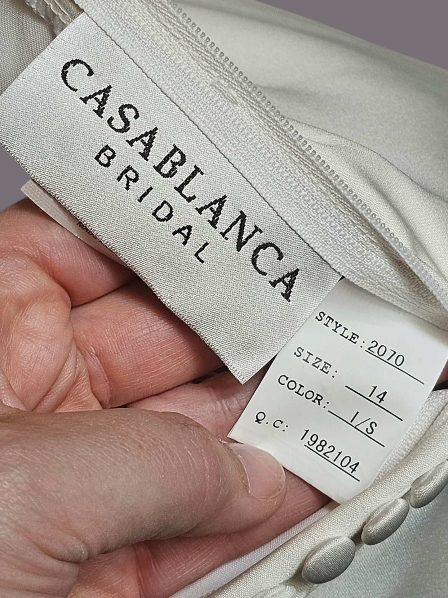 Ivory Silky Satin Cowl Neck Wedding Gown Sheath - Casablanca