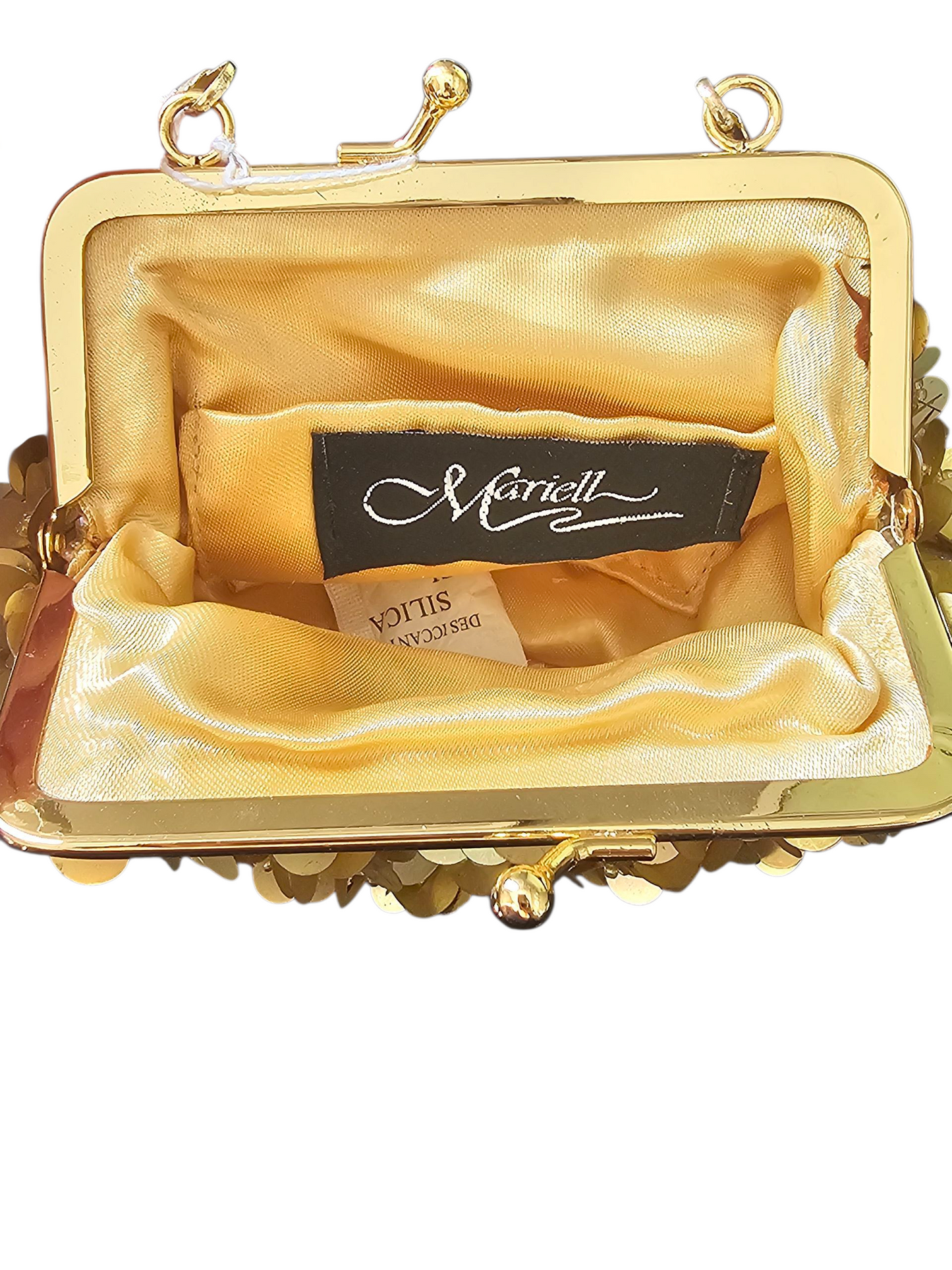 Gold Beaded Coin Handbag