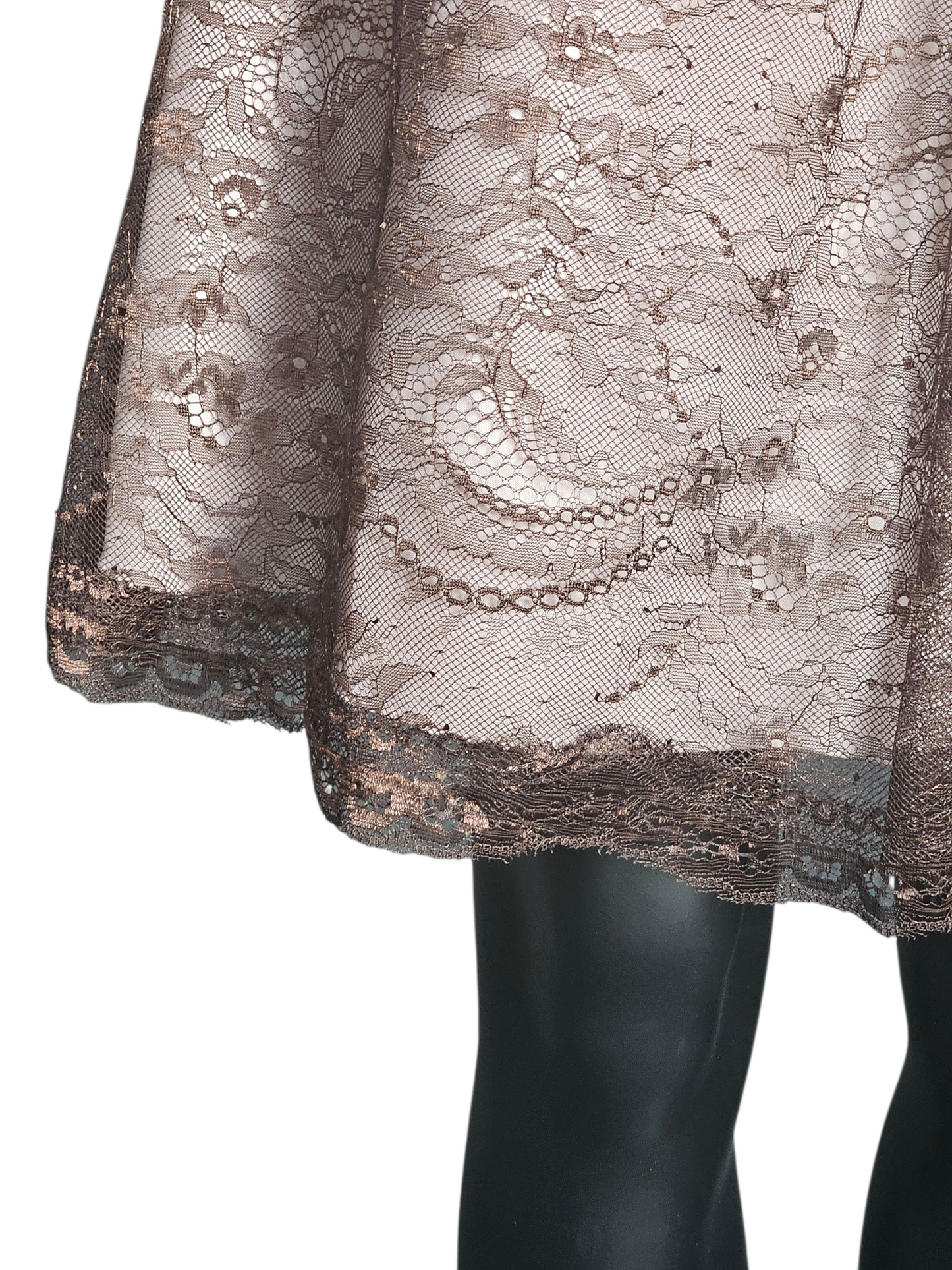 Coffee/Blush Lace V-Neck Cocktail/Party Dress NWOT - Da Vinci