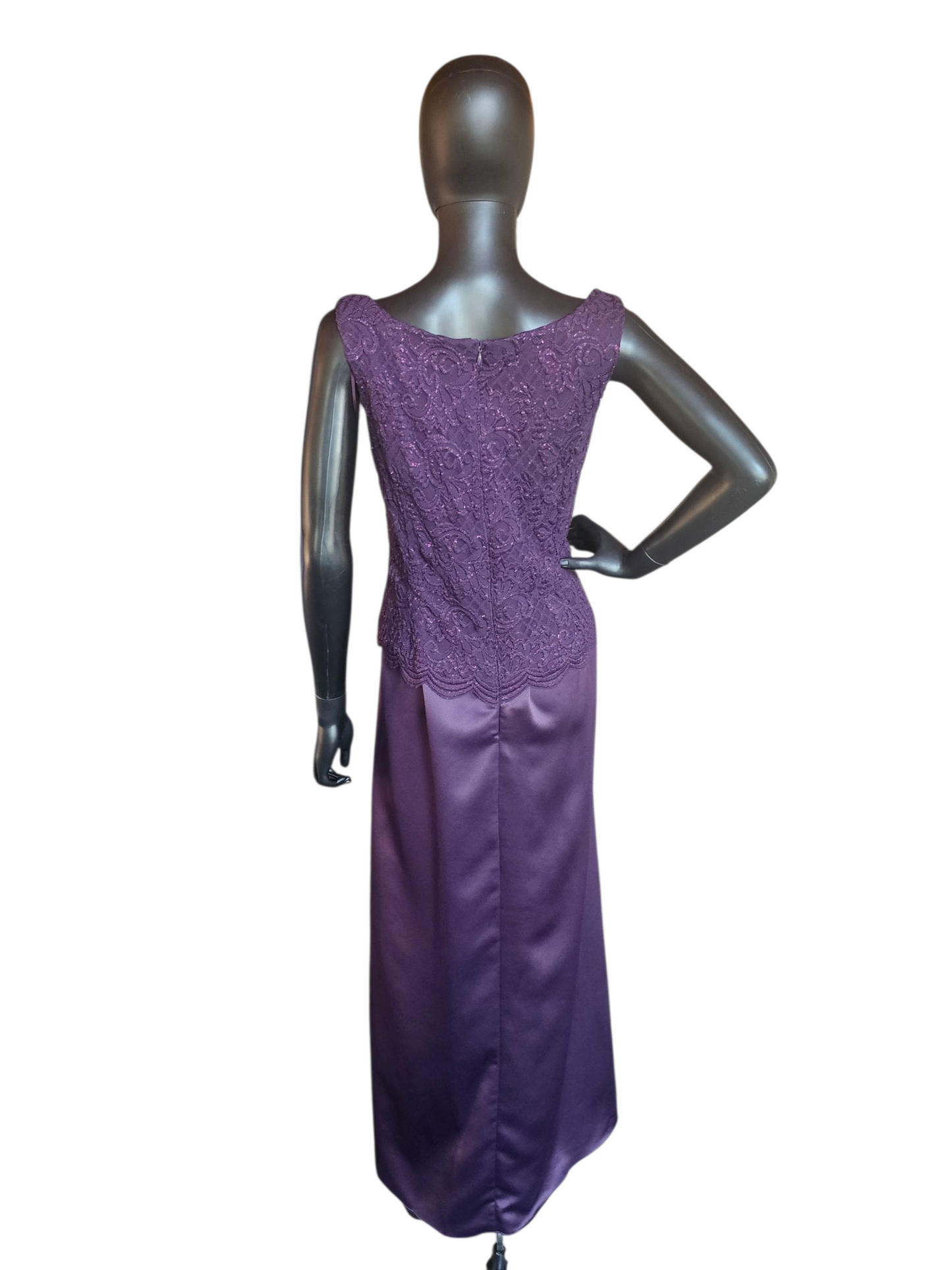 Plum Shimmer Dress 3/4 Jacket - Alex Evenings