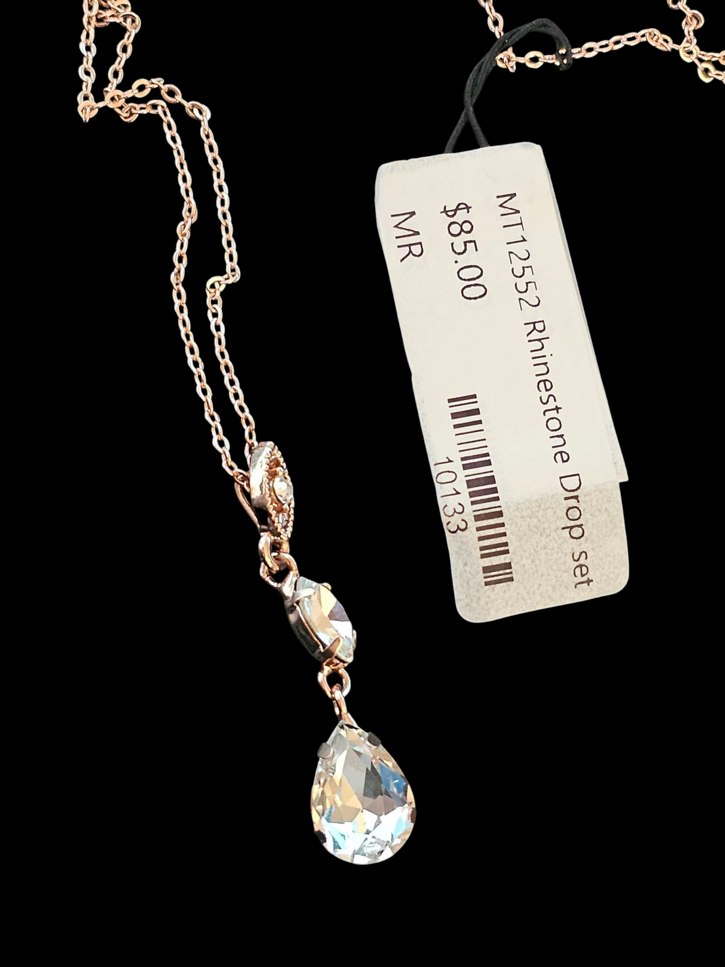 Rose Gold Chain Teardrop Necklace