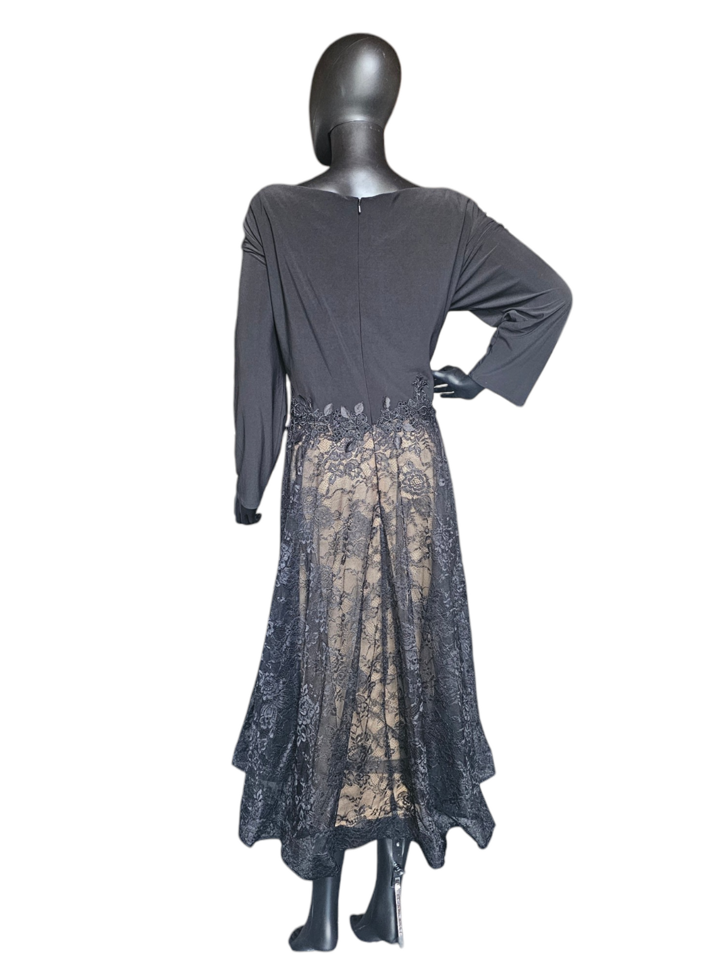 Black V-Neck 3/4 Sleeve Cocktail - Mac Duggal
