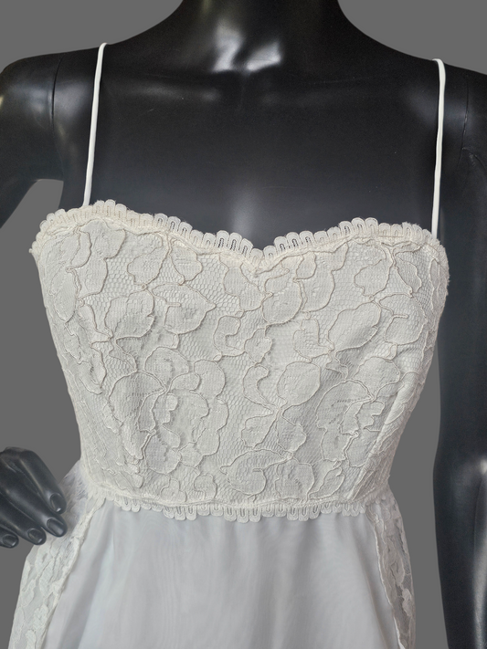 Vintage Lace Spaghetti Strap Boho Wedding Gown - Remade/Renewal