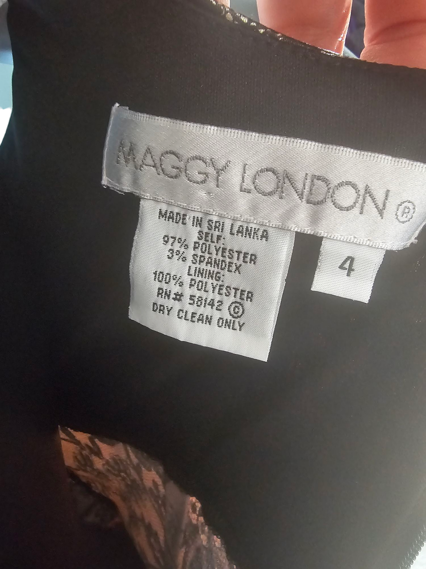 Silky Satin Lace Print Sheath Dress - Maggie London