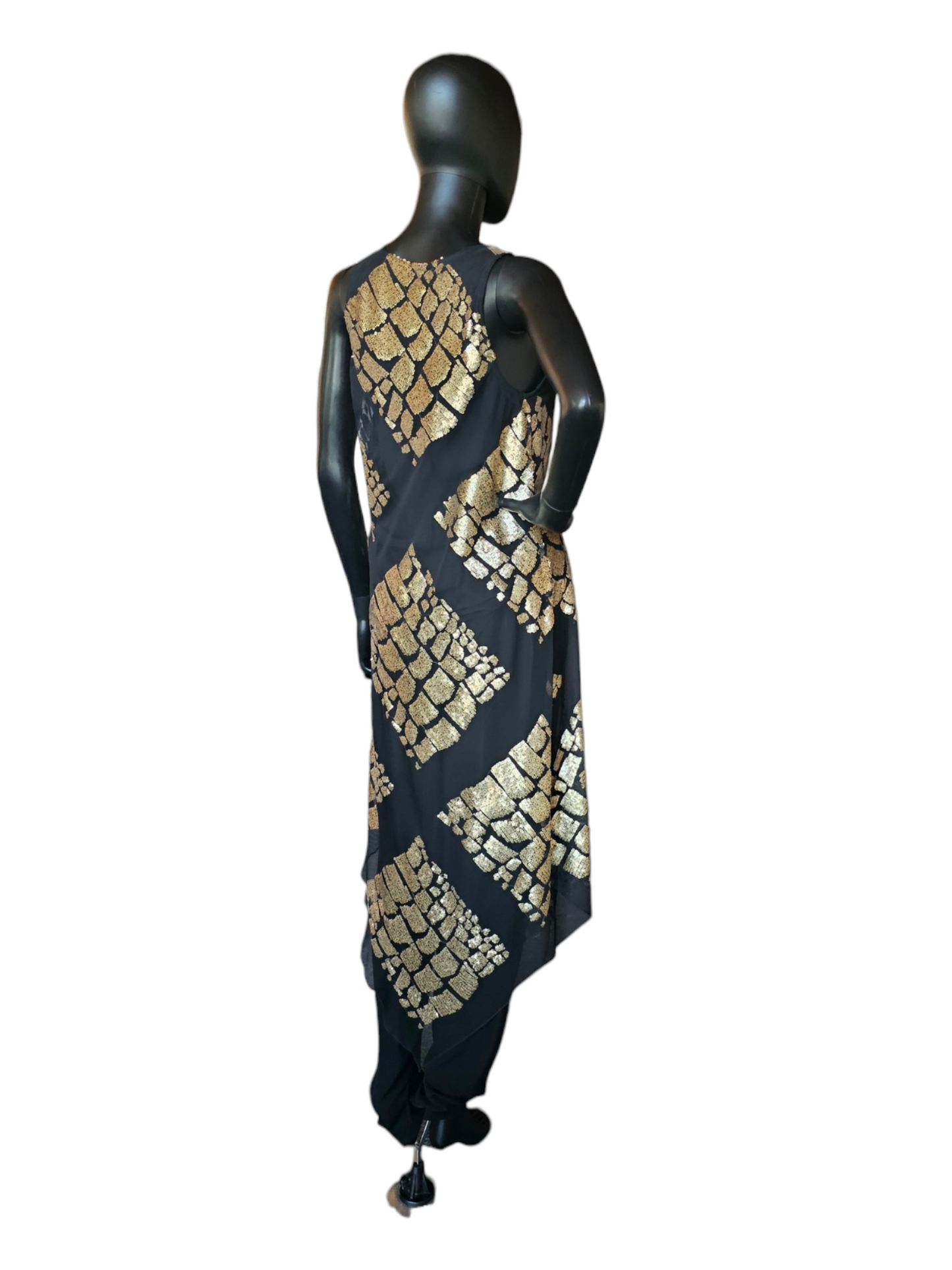 Black/Gold Sequin Top Silk Tunic/Pant Formal/ Religious Occasion - Catherine Bacon