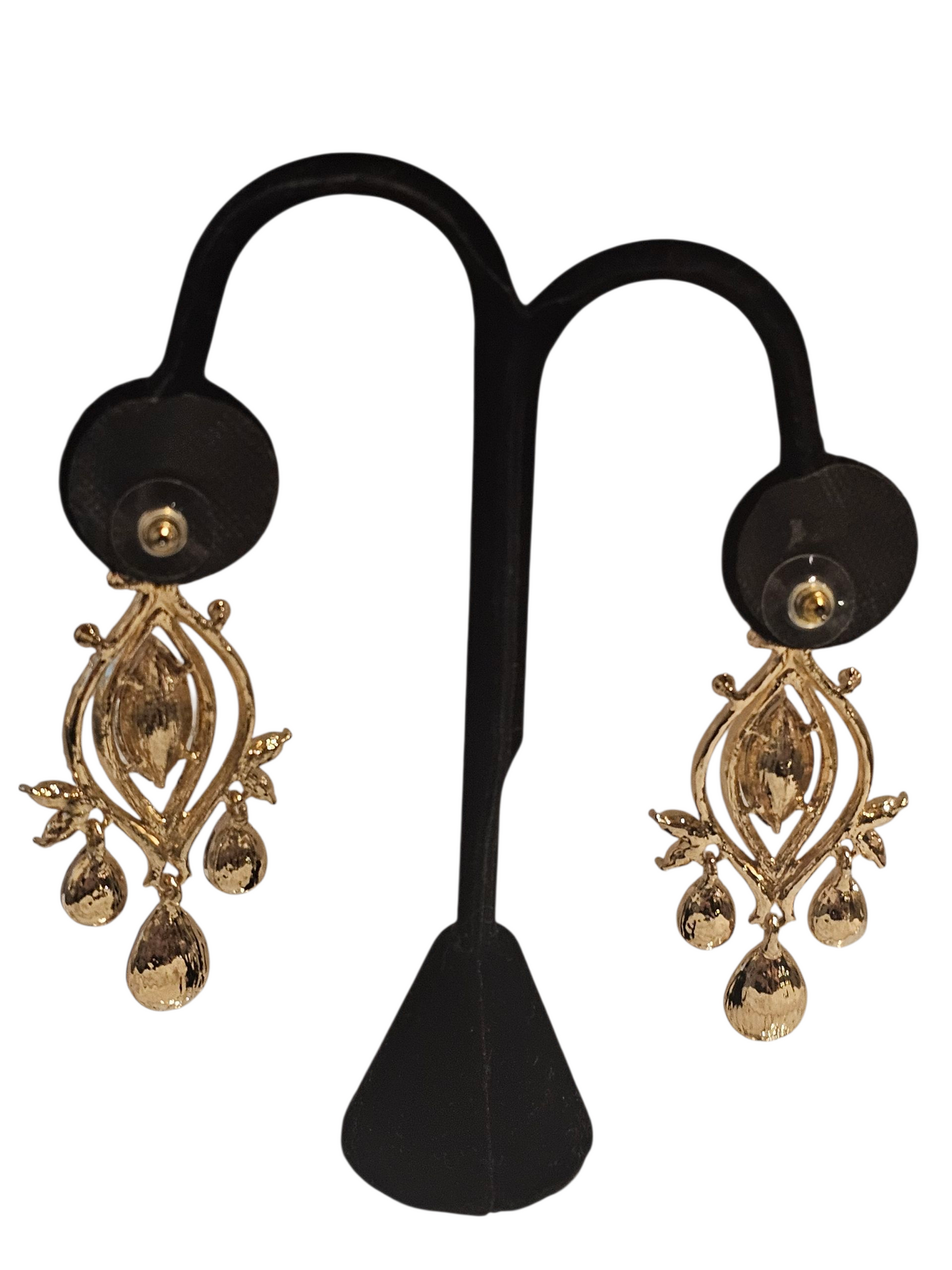 Ruby/Gold Teardrop Chandelier Earring