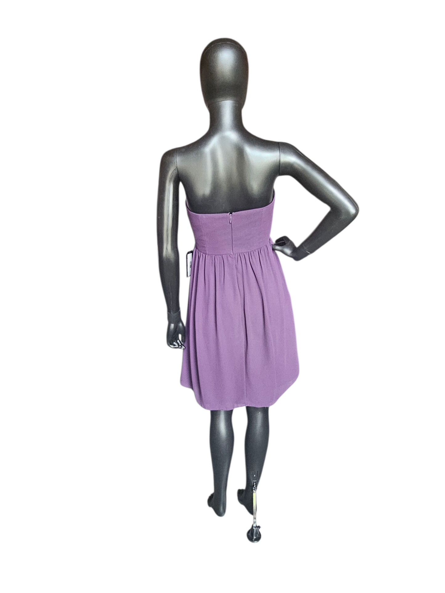 Plum Chiffon Strapless Sweetheart Party/Cocktail Dress NWOT - Bill Levkoff