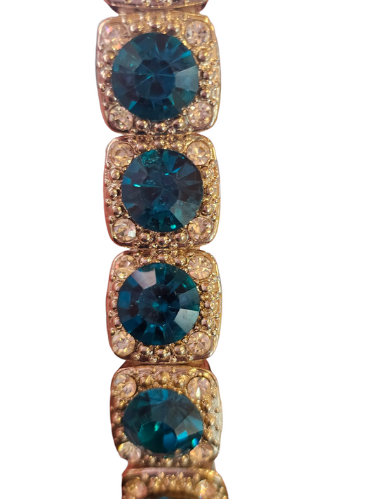 Turquoise Crystal Stretch Bracelet