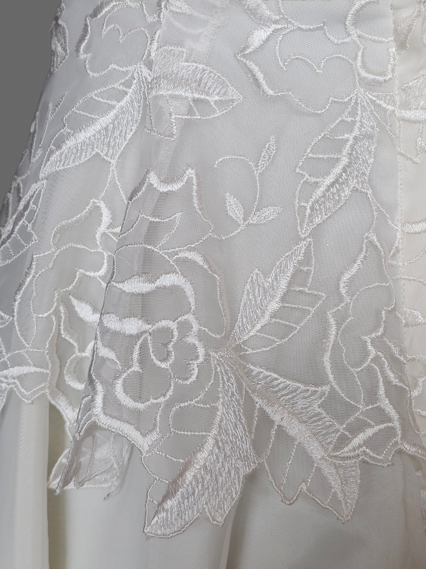 Vintage Embroidered Peplum Ankle Length Wedding Dress