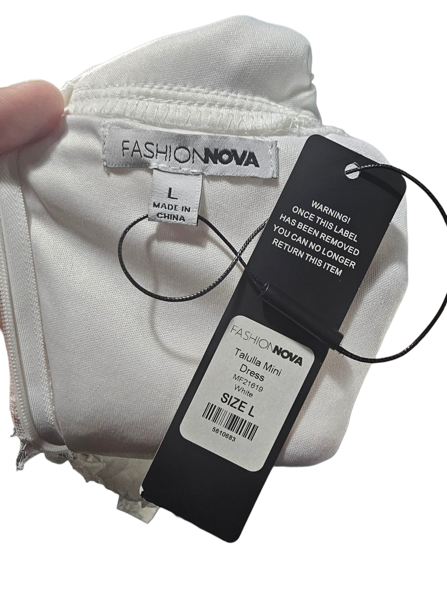 Short White Satin Halter Organza Flower Party Dress - NWT - Fashion Nova