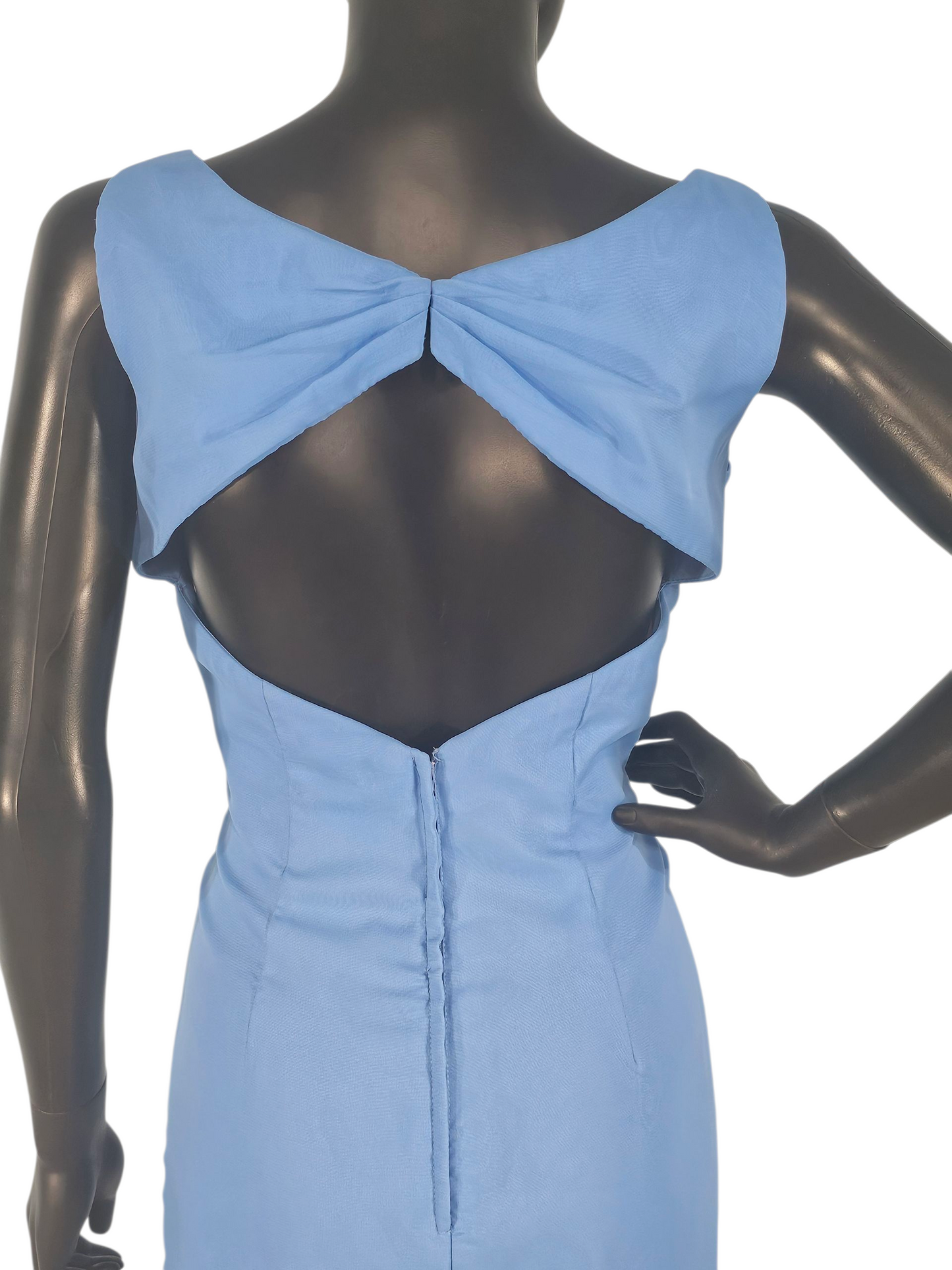 Cornflower Chiffon V-Neck Cocktail Dress/Party Dress - Da Vinci