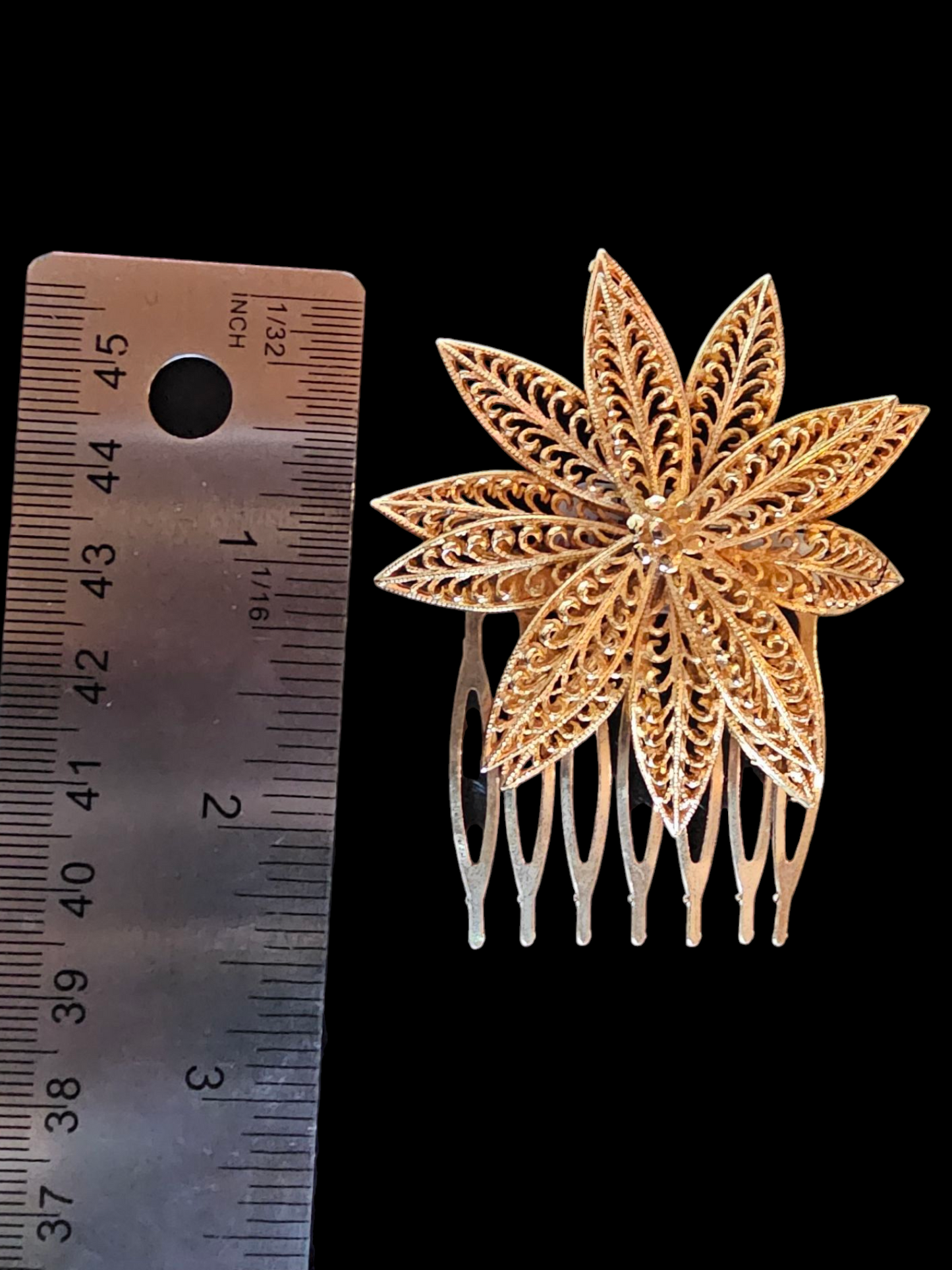 Gold Flower Hair Comb