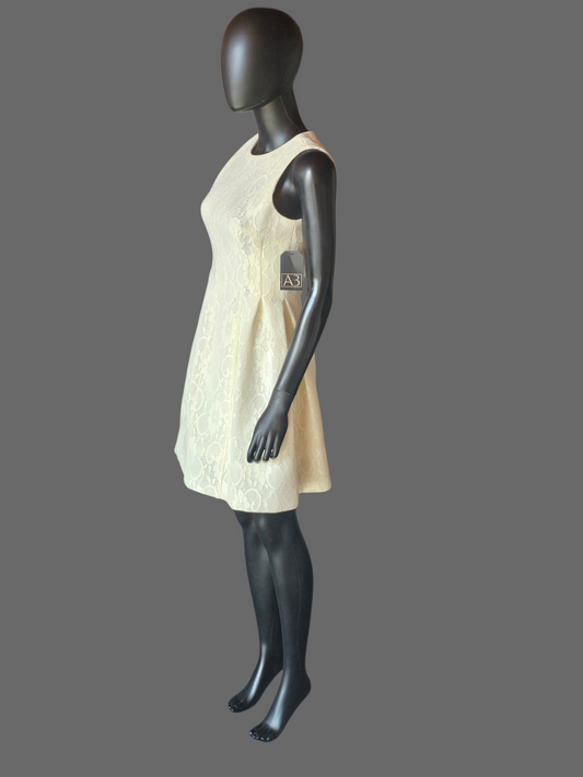 Ivory Neoprene/Lace Cocktail/Party Dress - Calvin Klein