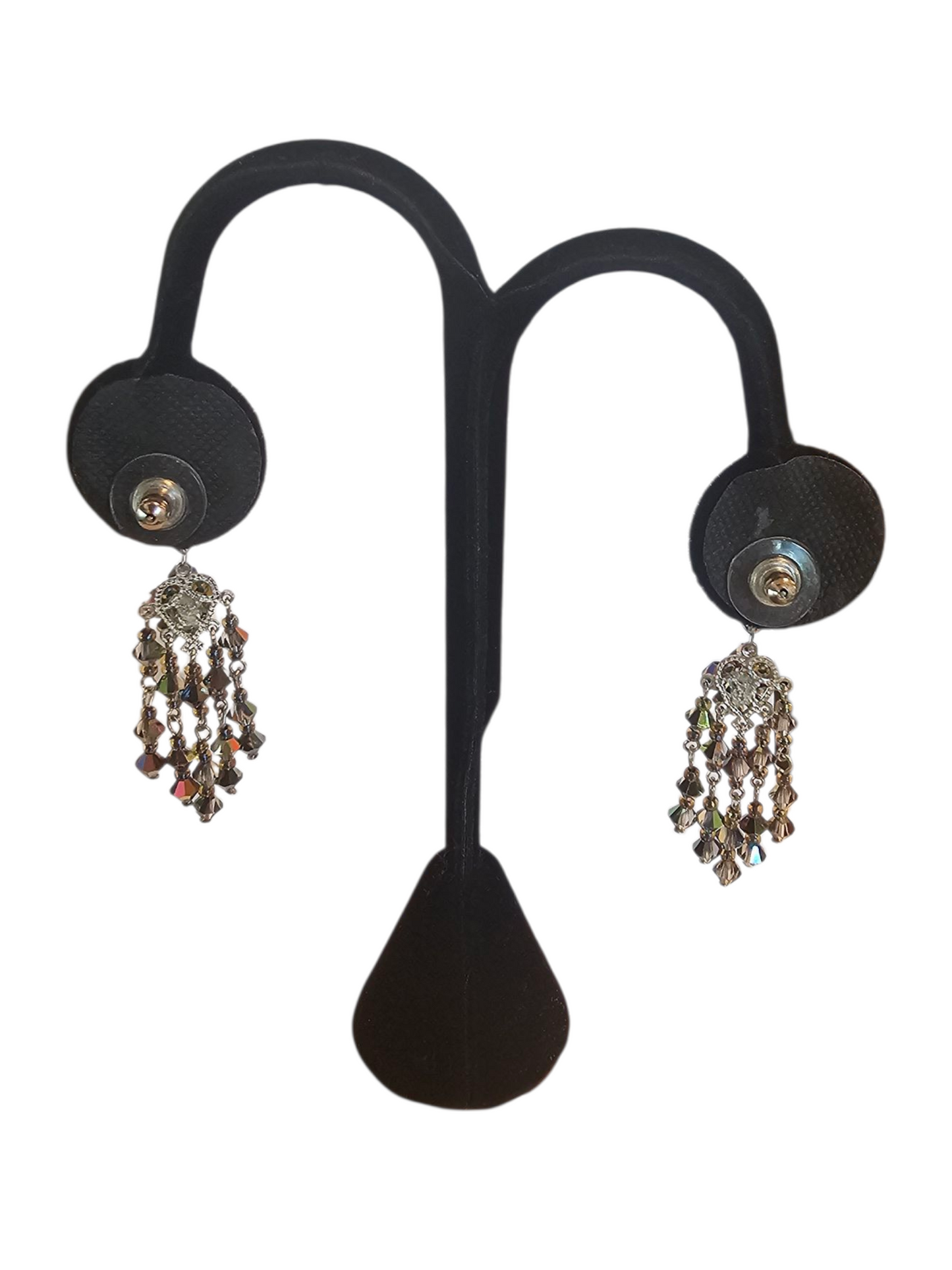 Multicolored Bead Fringe Dangle Earring