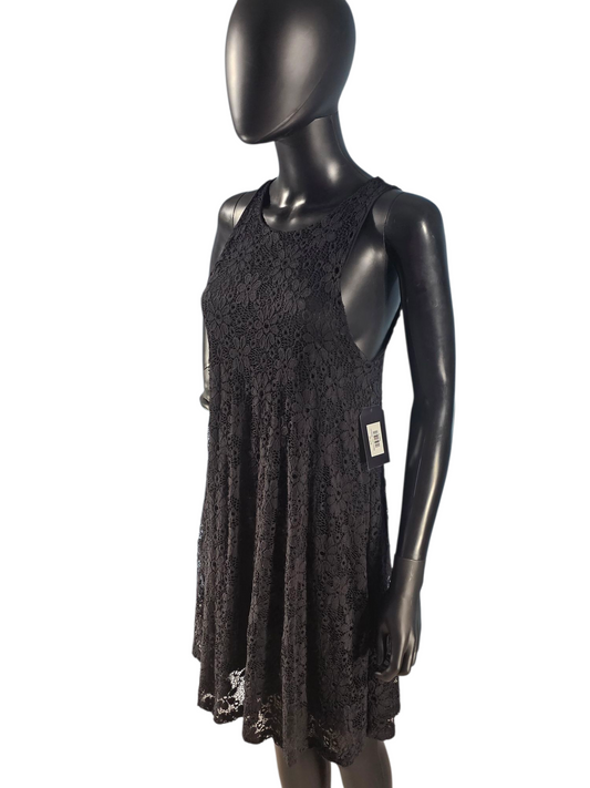 Black Lace Swing Party Dress - Ginger G