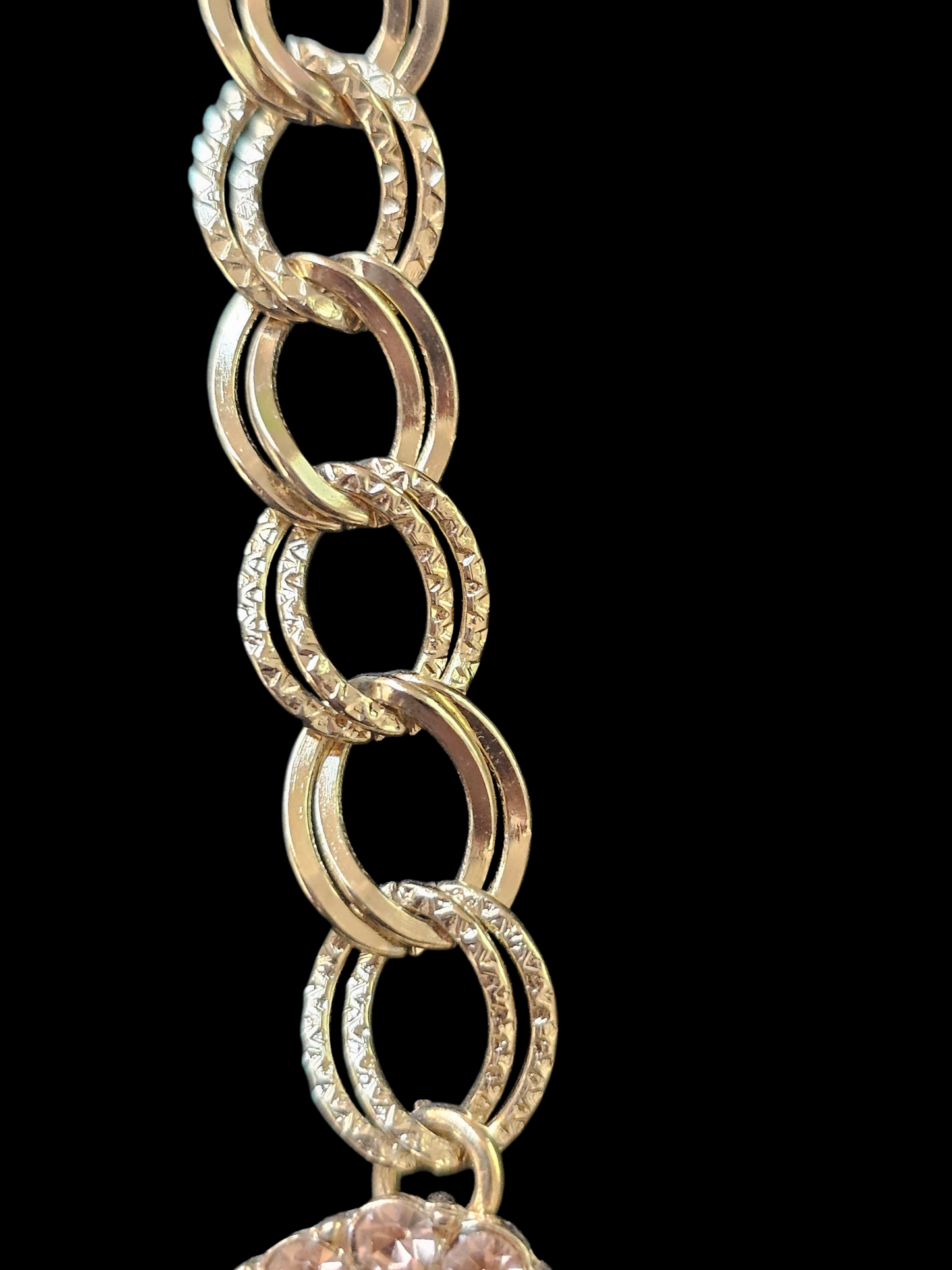 Gold/Mint/Peach Crystal Necklace/Earring Set