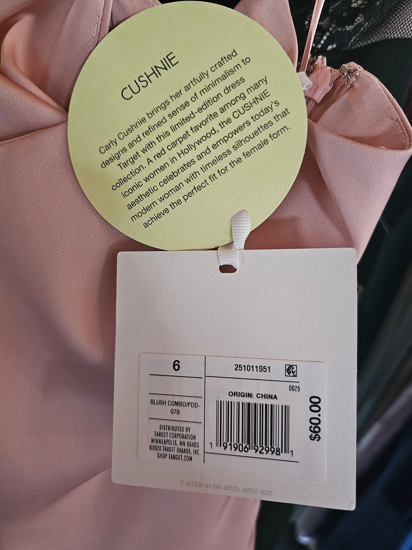 Pink Color Blocked Satin Dress - Cushnie - NWT