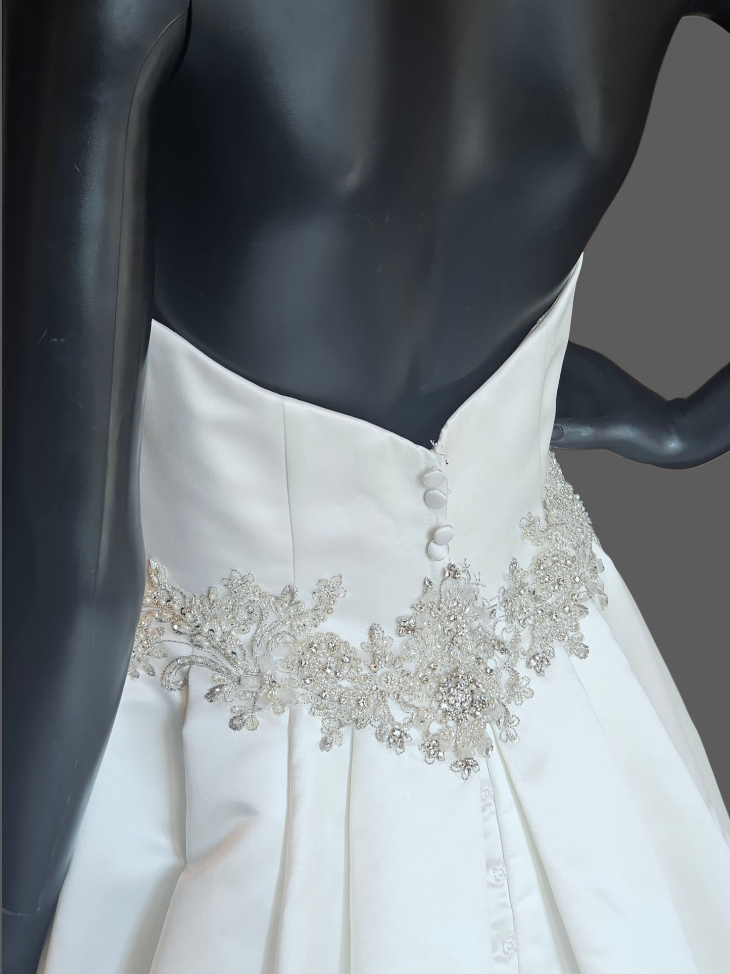 Ivory Satin A-Line Sweetheart Wedding Gown - Casablanca
