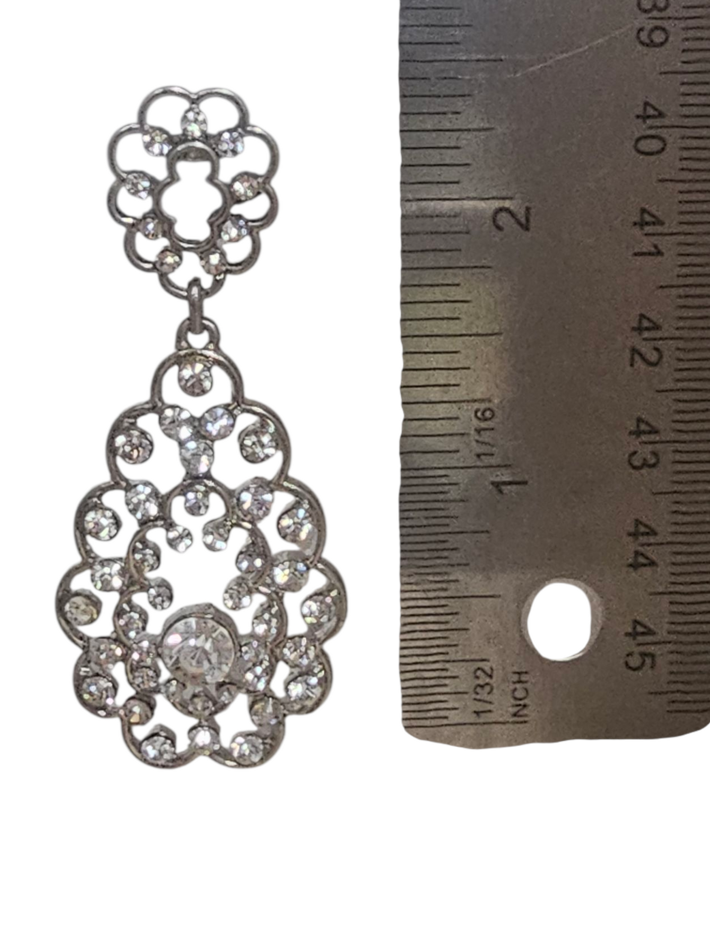 Large Silver Scallop Chandalier Earring