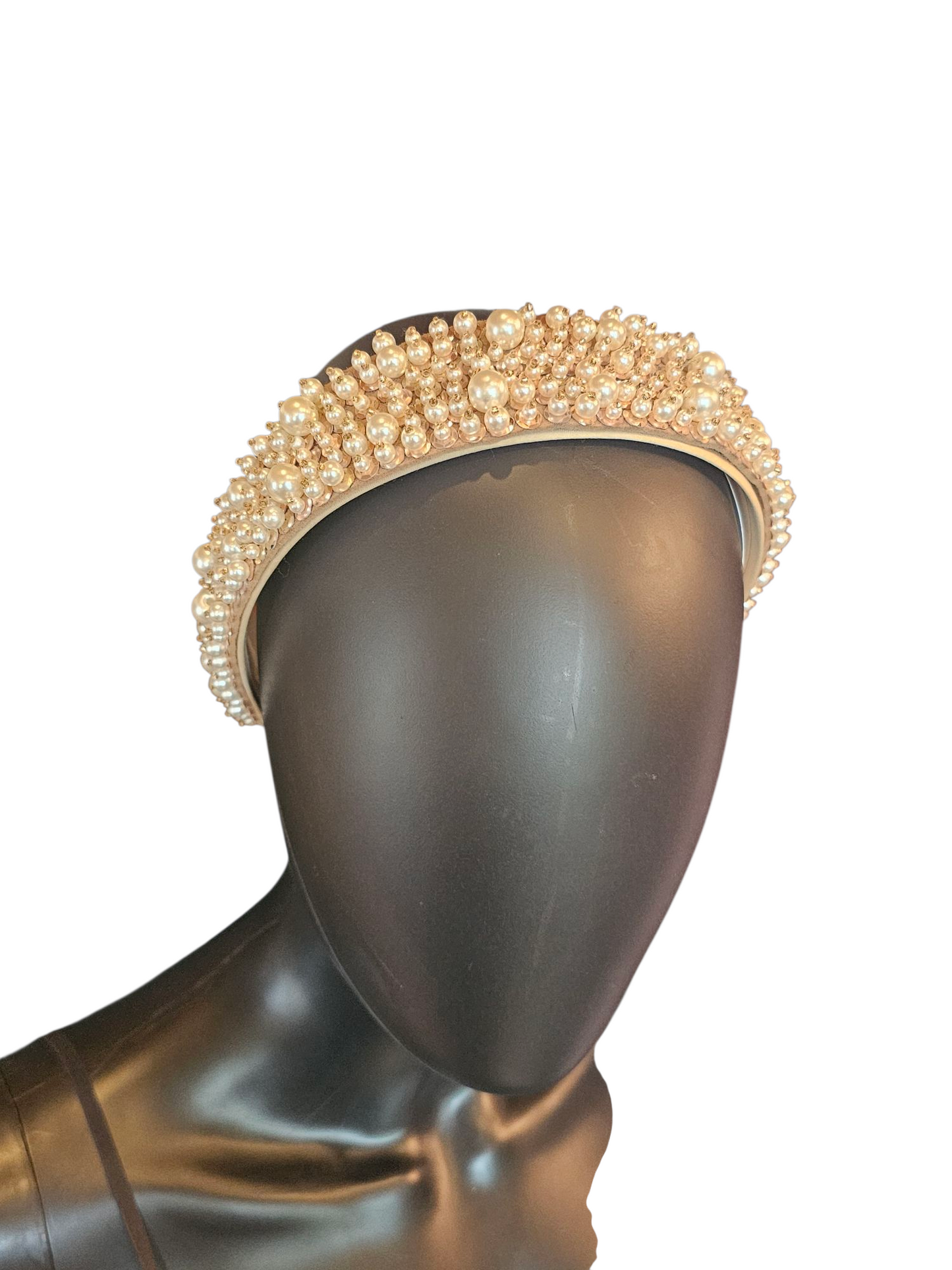 Wide Rose Gold Pearl/Bead Headband