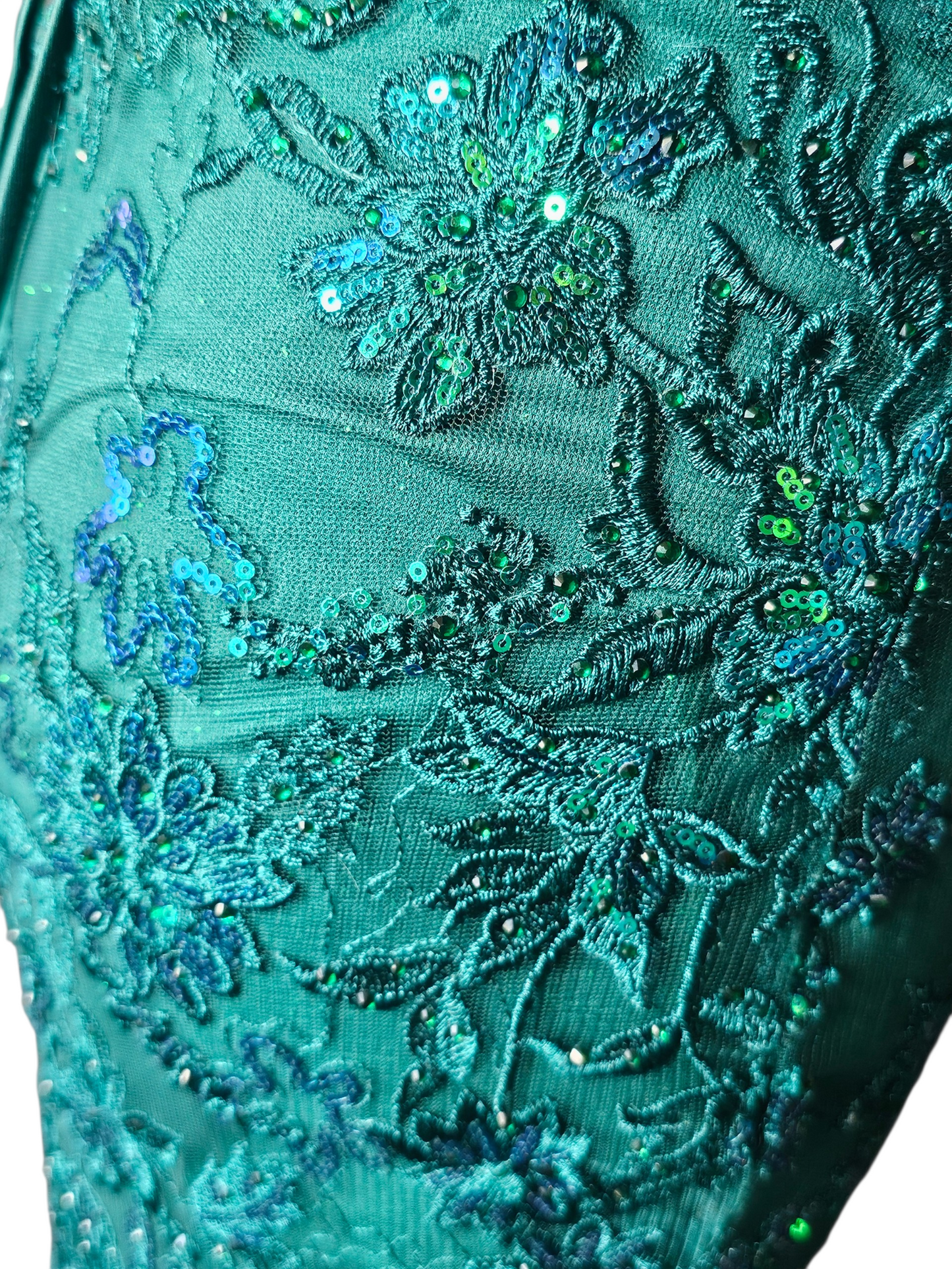 Hunter Mermaid Green/Blue Mesh Sequin Lace Formal Dress/Prom Dress - Ellie Wilde