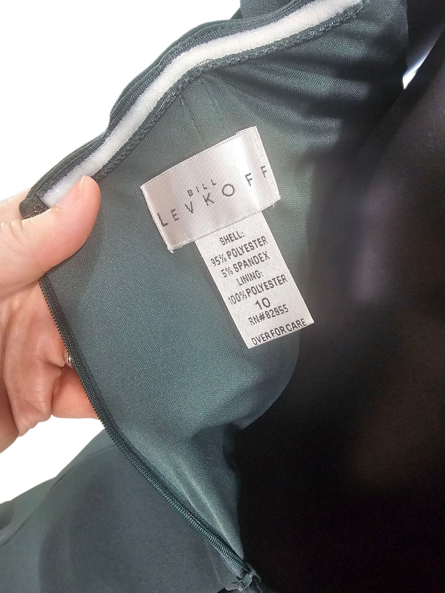 Fit/Flare Evergreen Crepe Full Length Formal Dress - Bill Levkoff