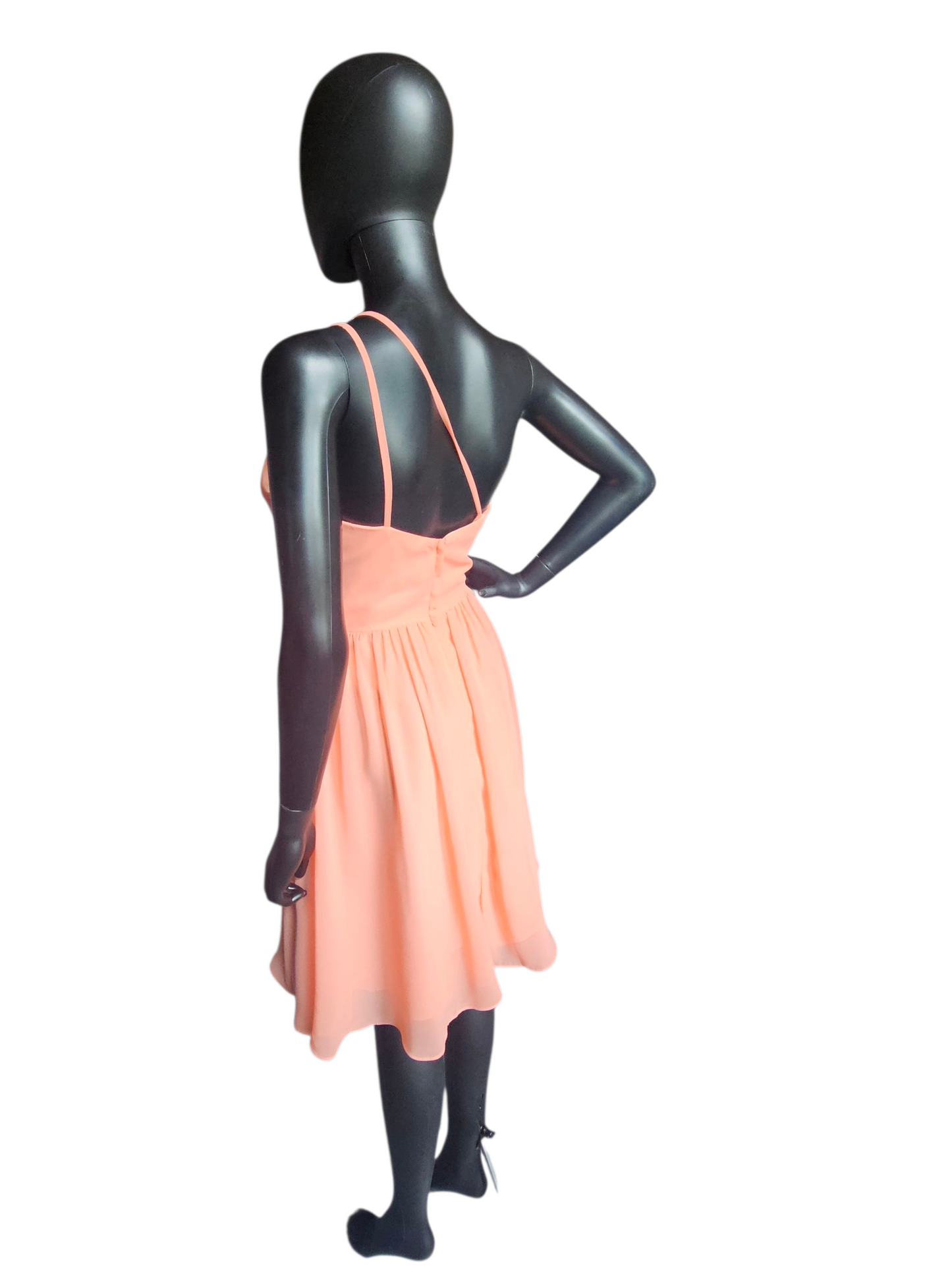 Coral Chiffon One Shoulder Party Dress NWOT - Da Vinci