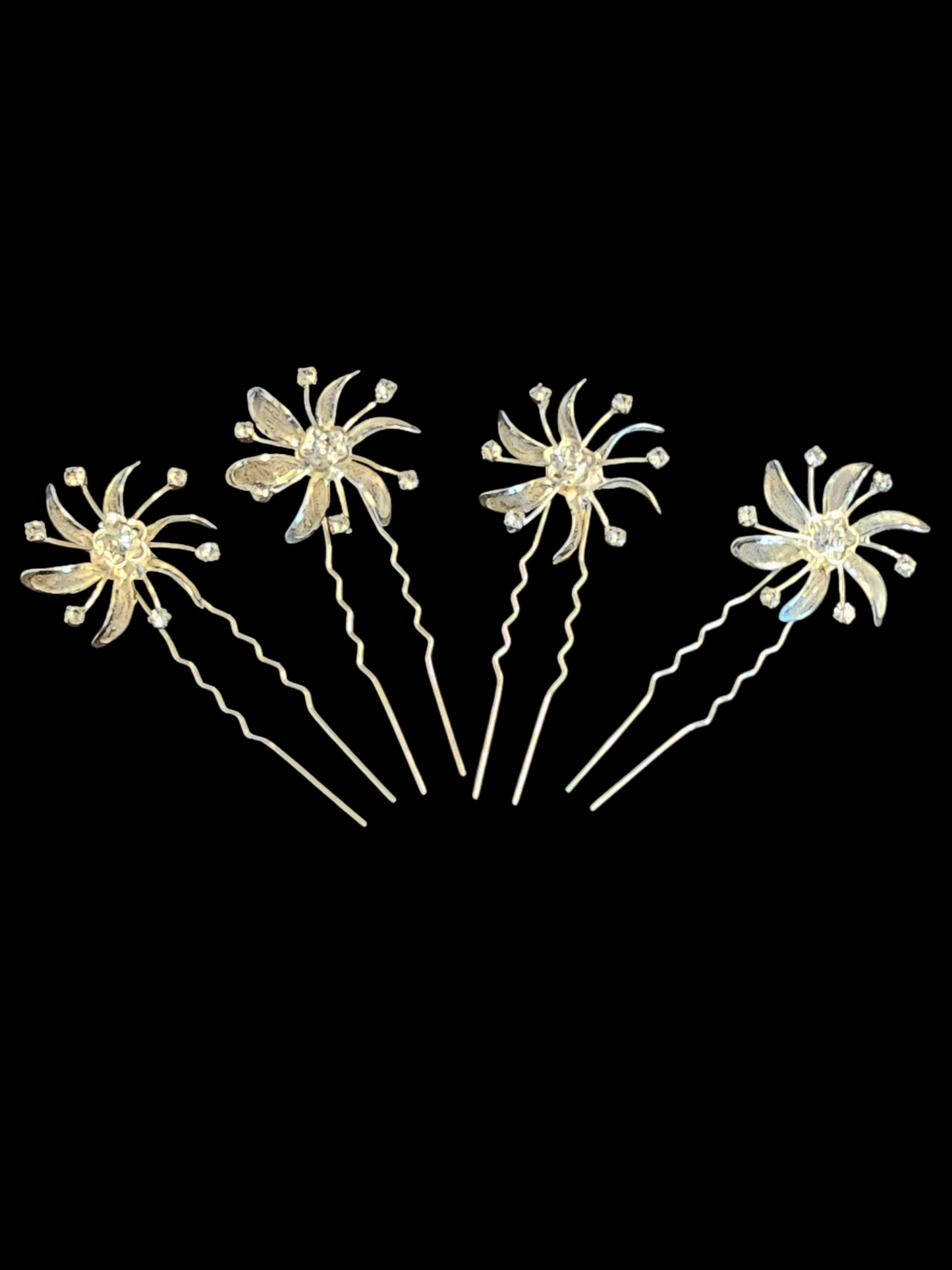 Silver/Crystal Starburst Hair Pin (4 Avail)