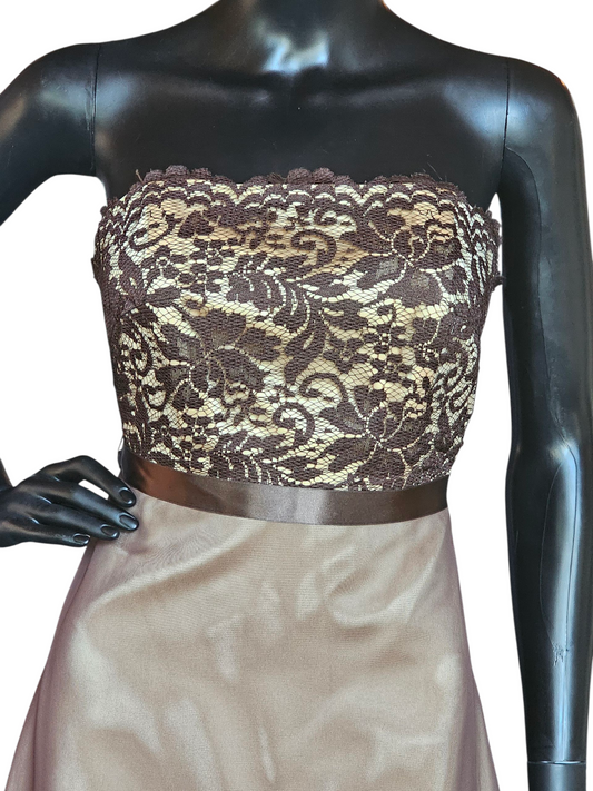 Chocolate/Gold Chiffon & Lace - Da Vinci