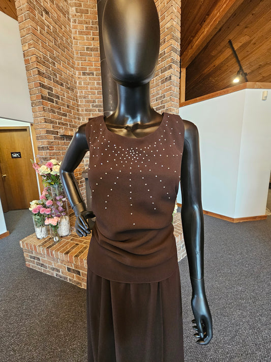 Brown Chiffon Separates Dress